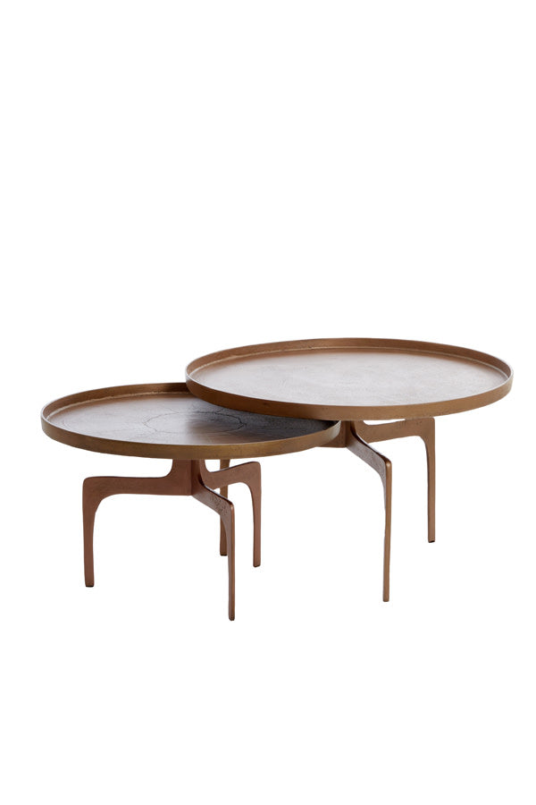Pano Set of 2 Brown Bronze Coffee Tables