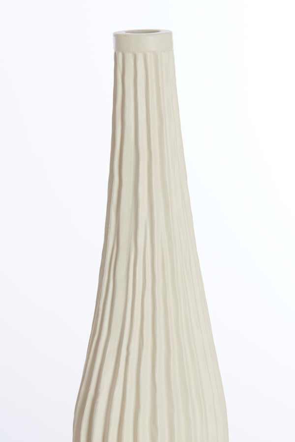 Nampala Cream Ribbed Vase