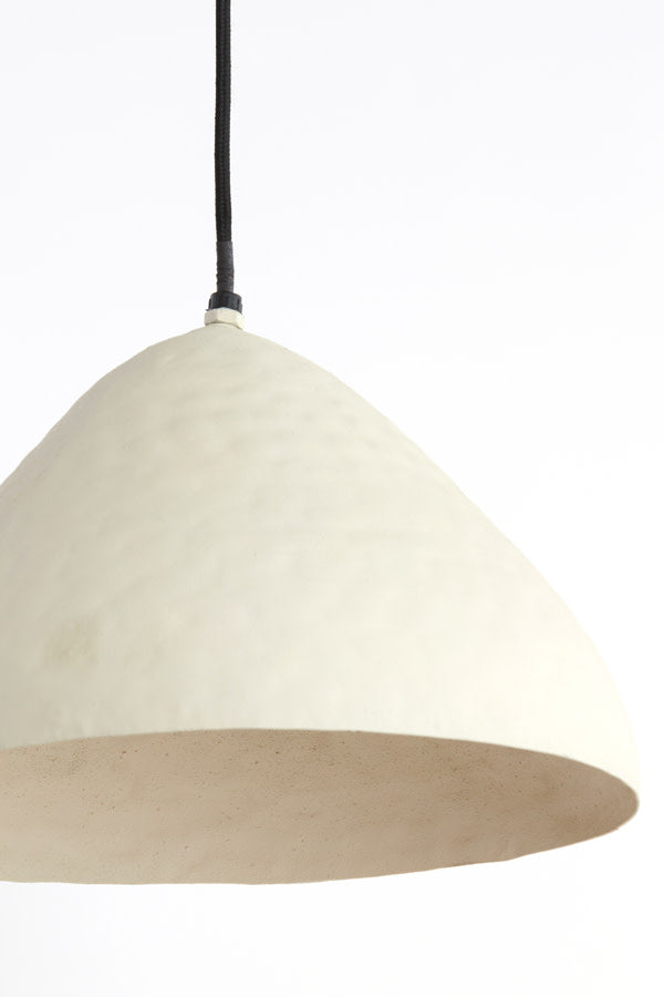 Elimo Matt Cream Metal Pendant Light 40cm