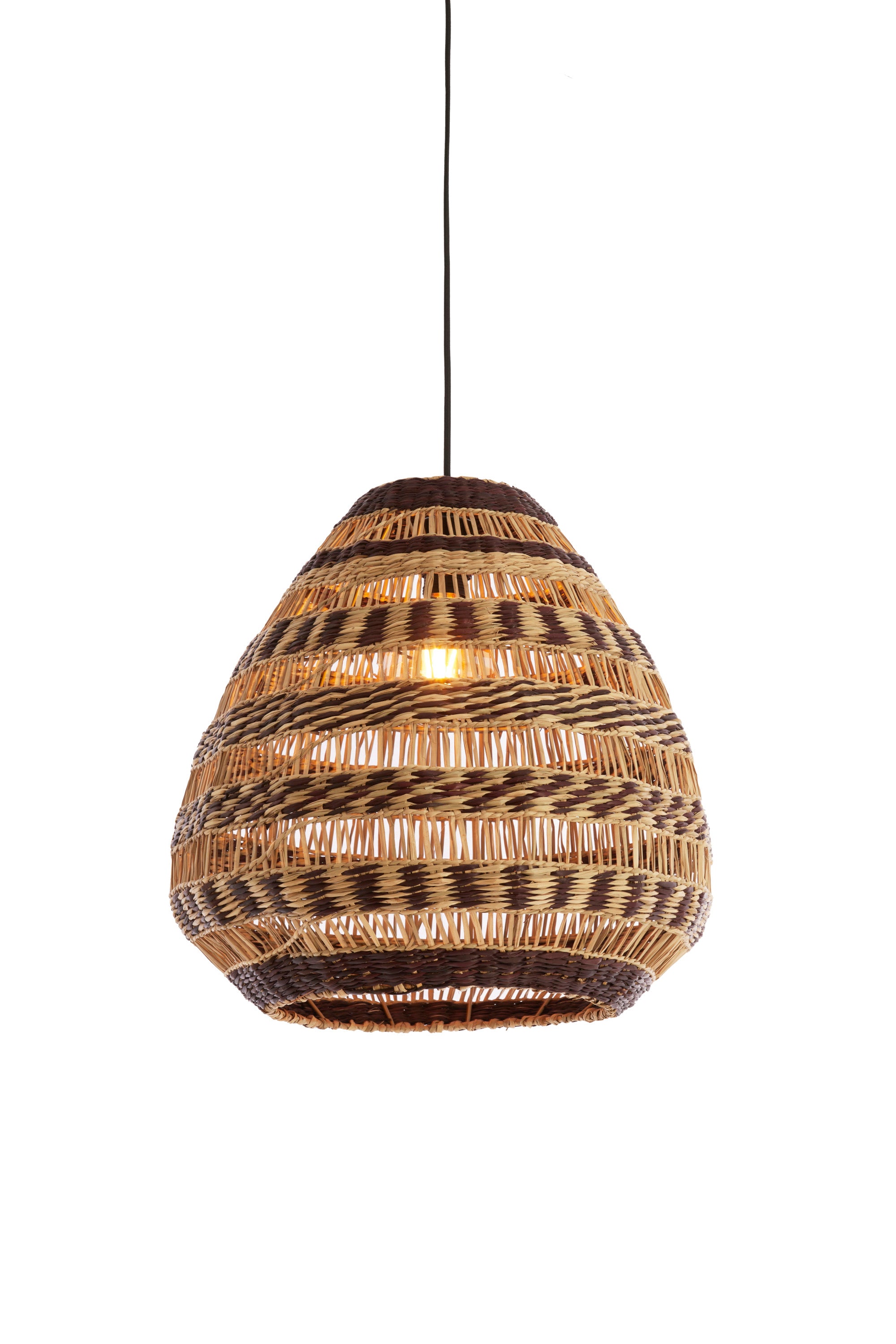 Soluna Natural & Brown Seagrass Pendant Light 47cm