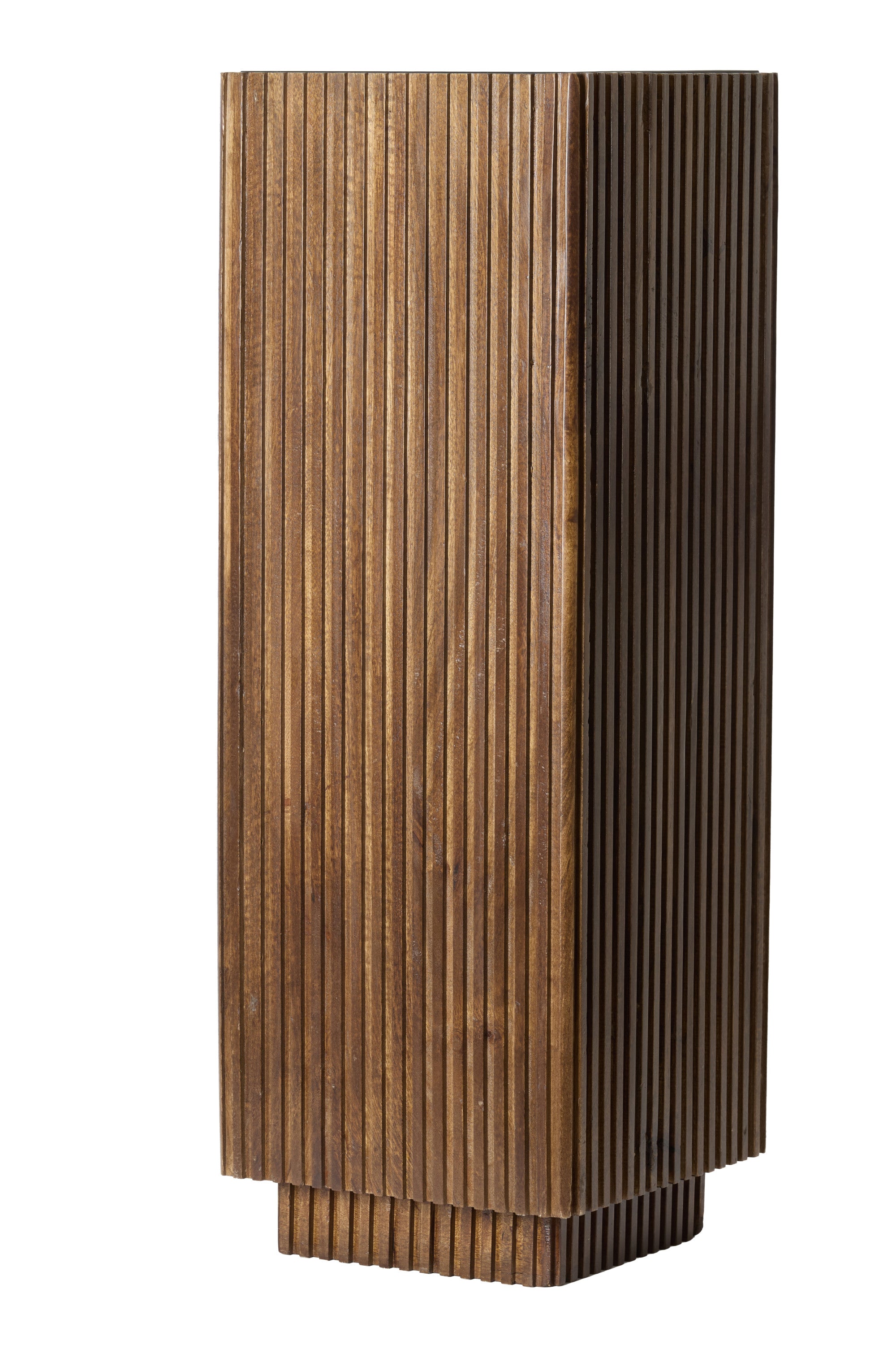 Gatura Dark Brown Wood & Glass Plinth 100cm