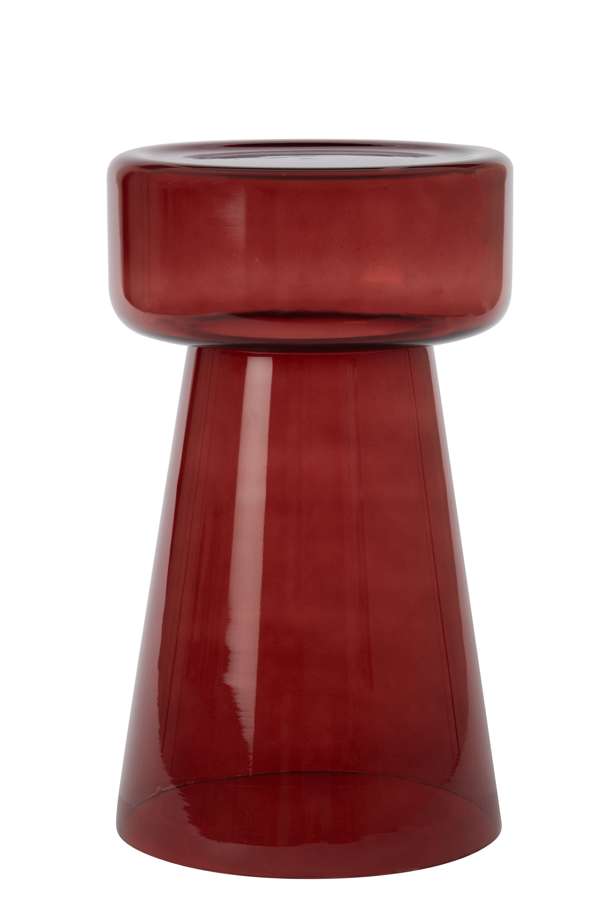 Dakwa Burgundy Glass Round Side Table 50cm