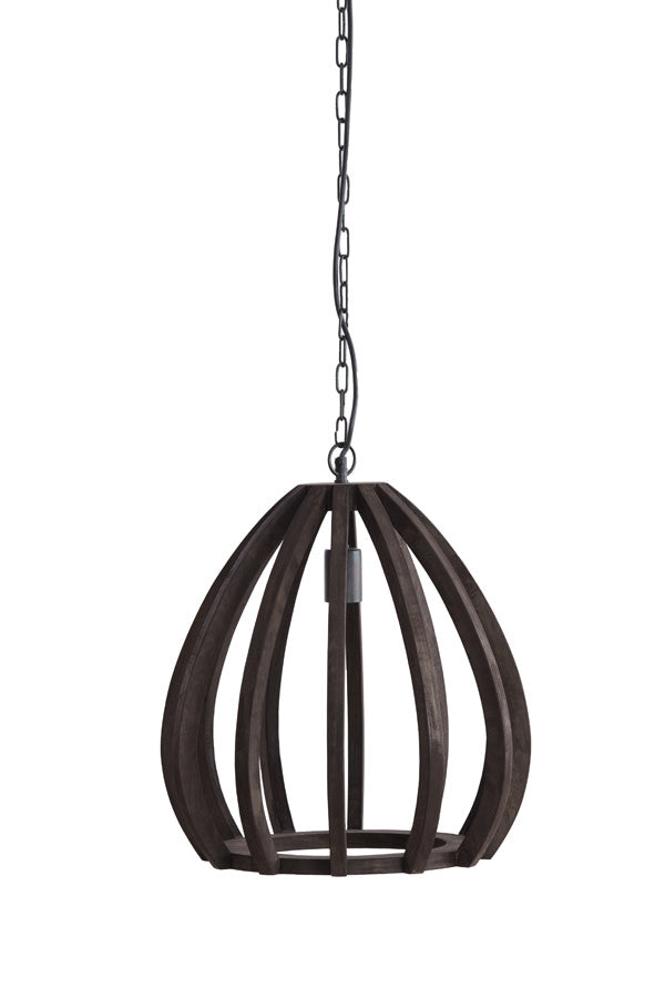 Barsia Dark Brown Wood Pendant Light 40cm