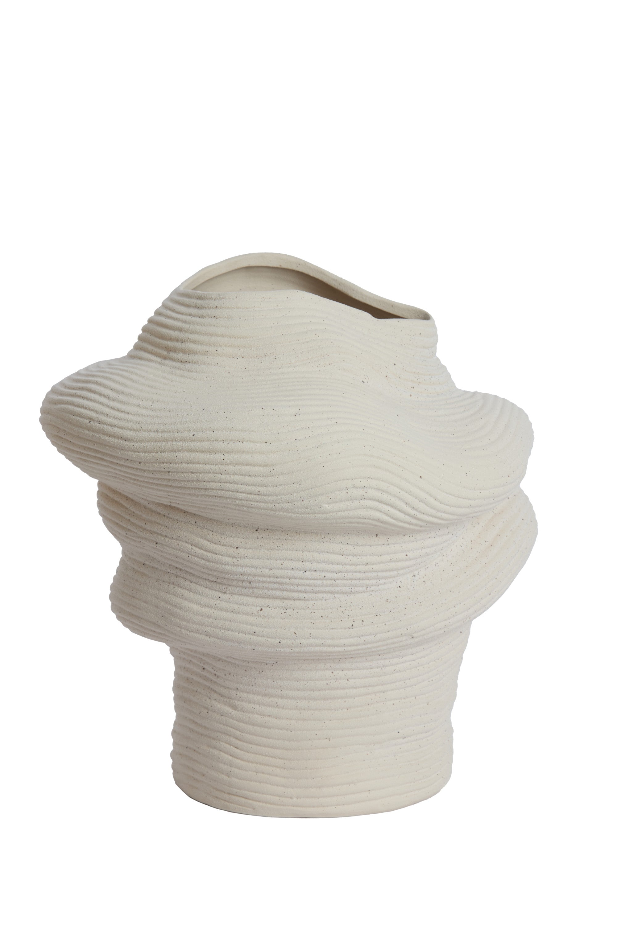 Luzz Matt Cream Sculptural Ceramic Vase