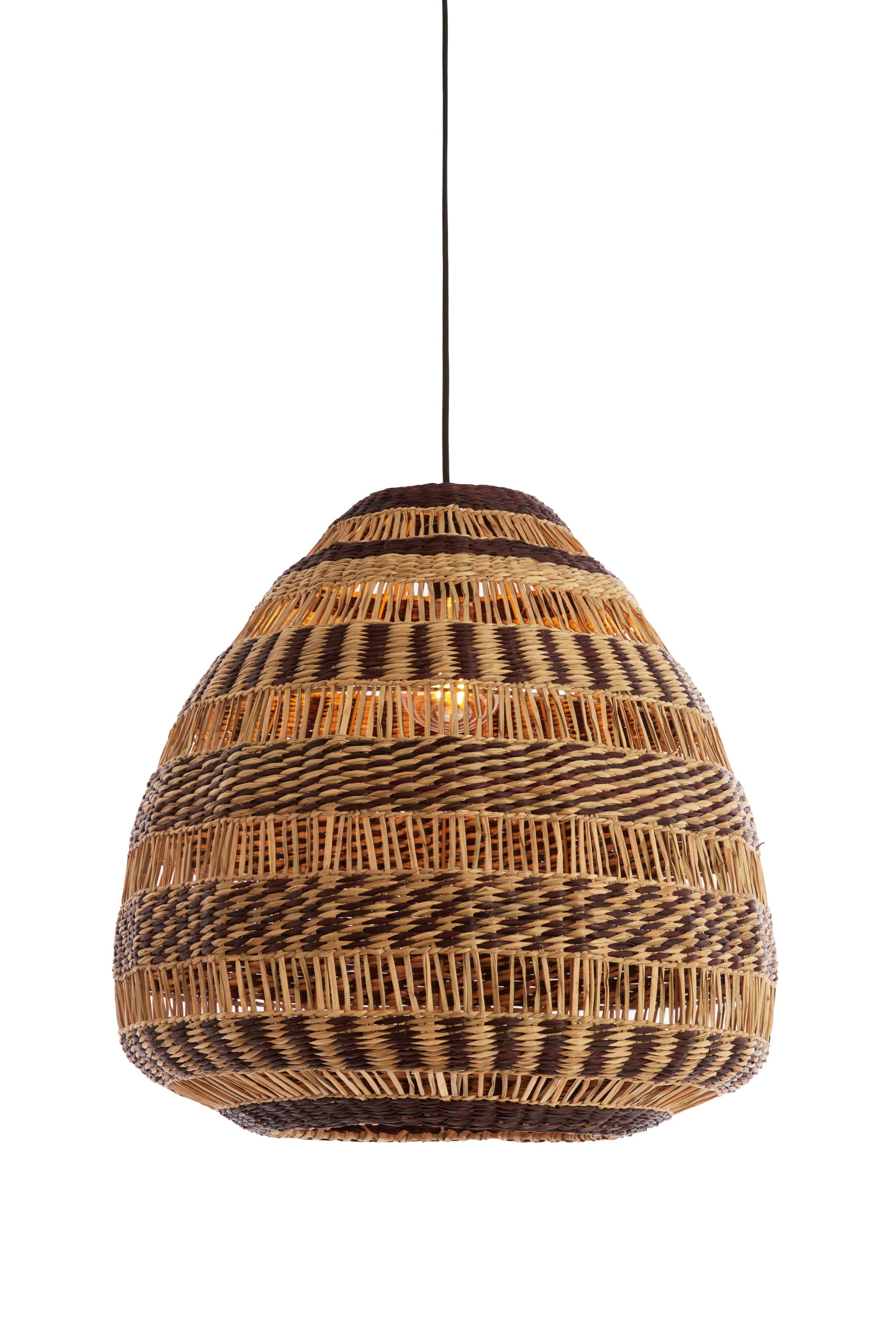 Soluna Natural & Brown Seagrass Pendant Light 56cm