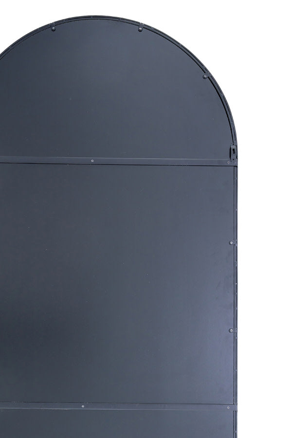 Zeneto Clear Glass & Black Rectangular Full Length Leaner Mirror