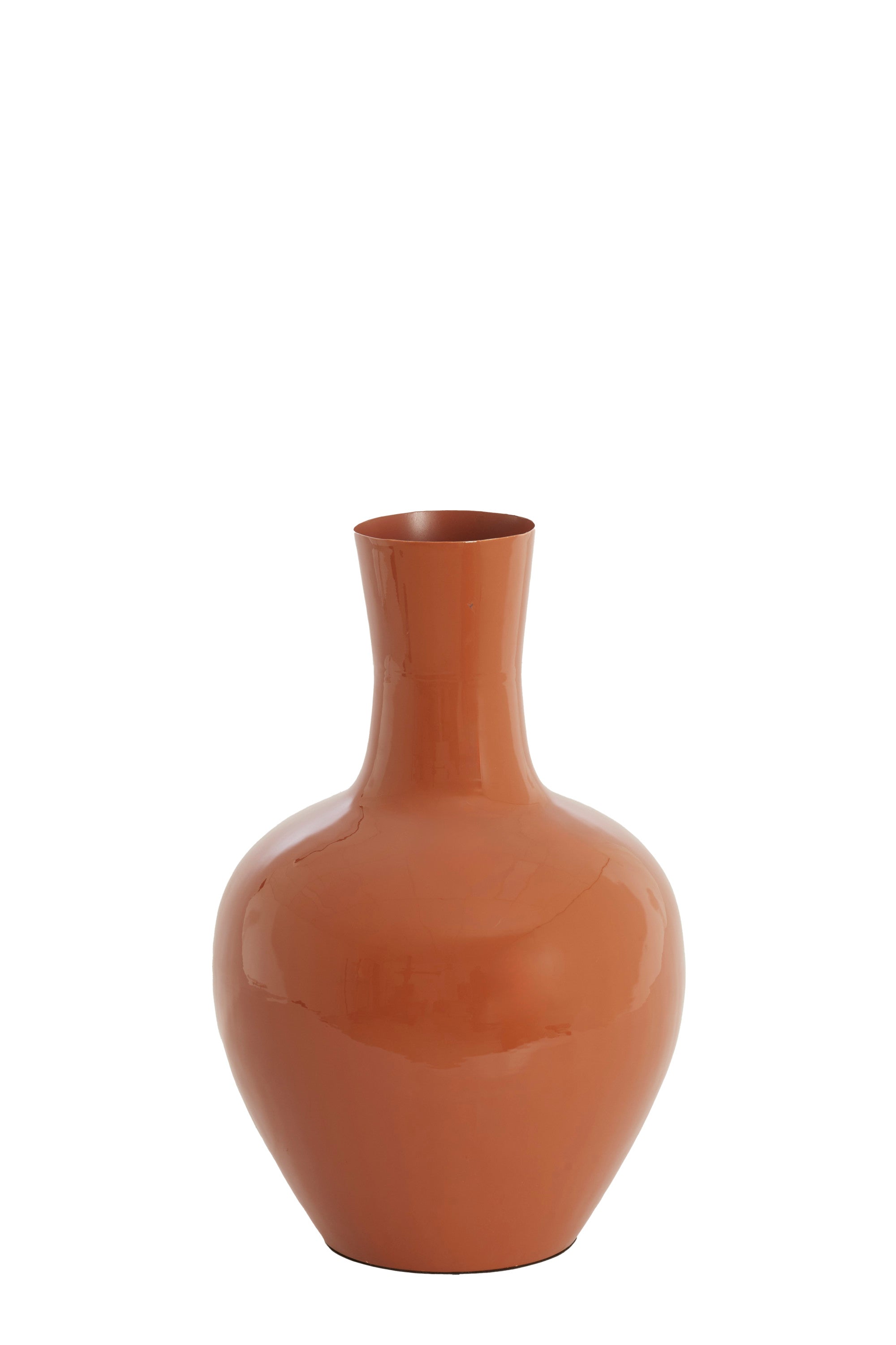 Nana Gloss Dark Orange Metal Vase 50cm
