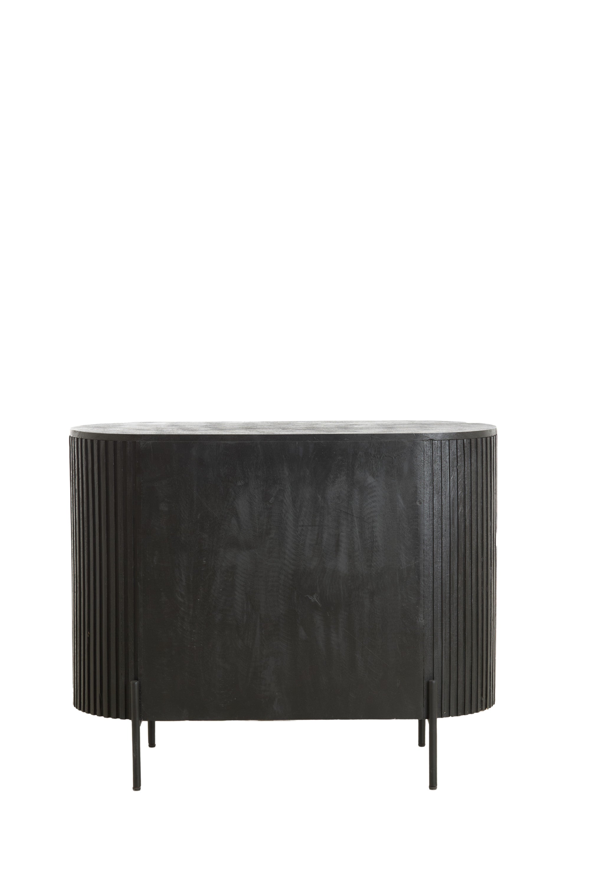 Dumosi Matt Black Wood Storage Cabinet 80cm