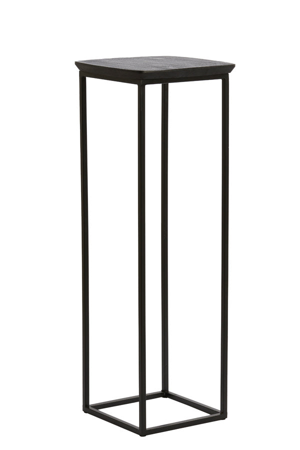 Quenza Set of 2 Matt Black Acacia Wood Plinths