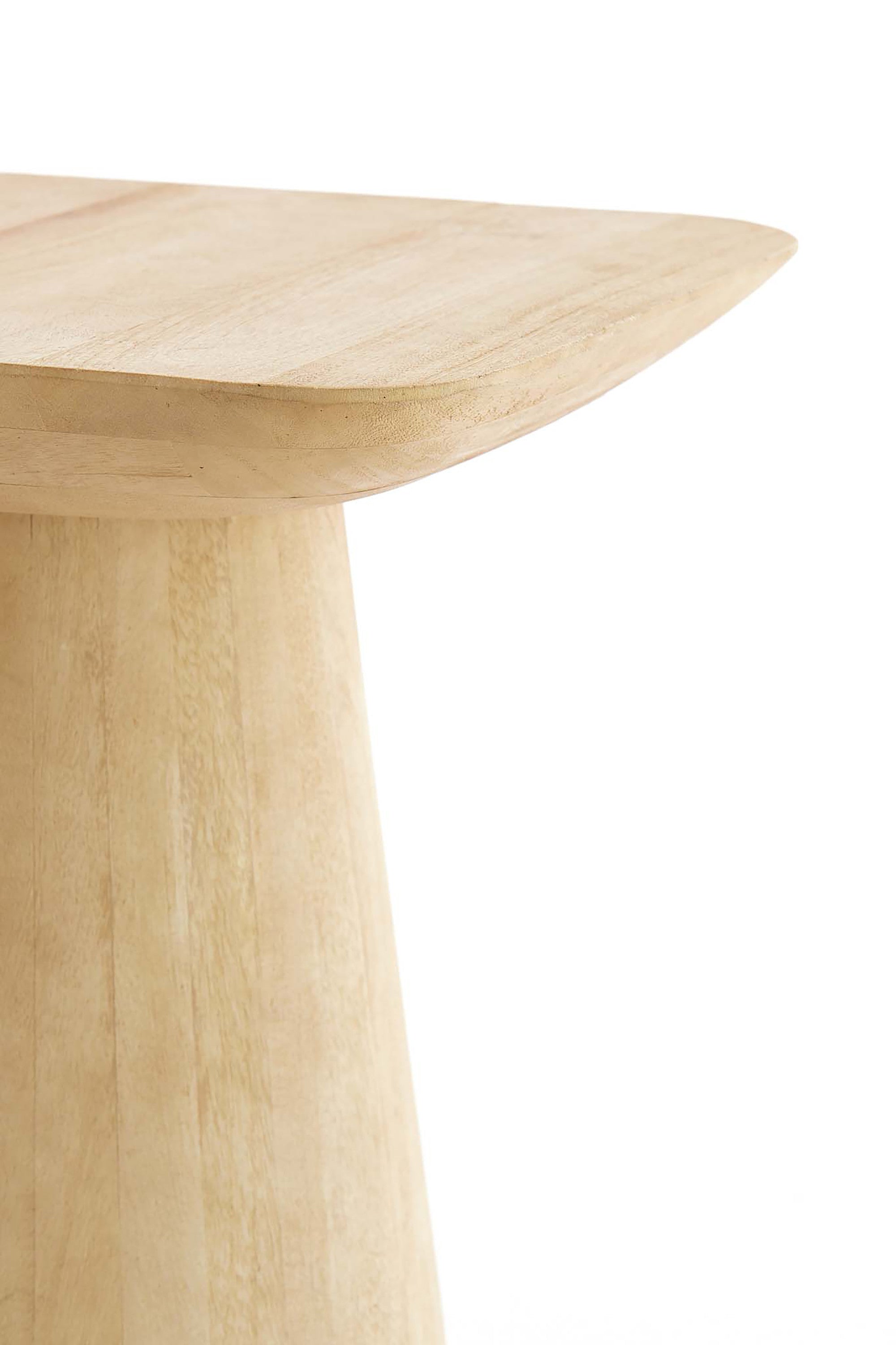 Dego Matt Natural Wood Round Side Table 59cm