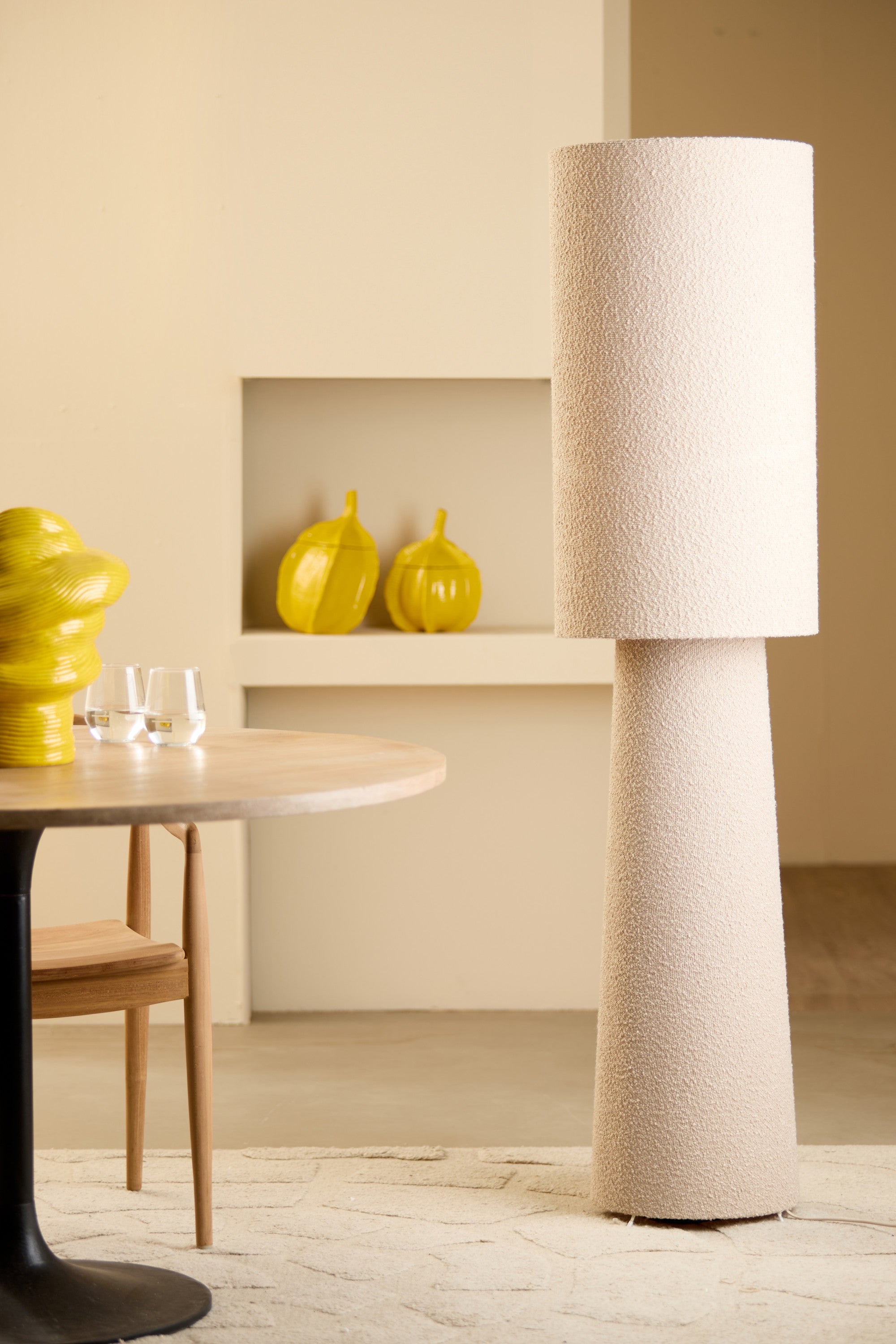 Mikkel Cream Bouclé Floor Lamp