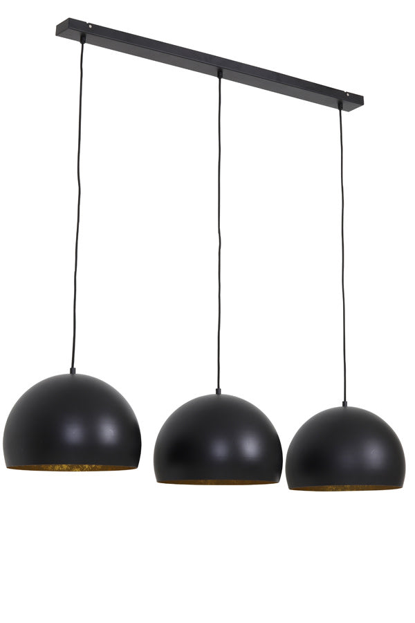 Jaicey Matt Black/Gold Metal 3 Light Pendant Light