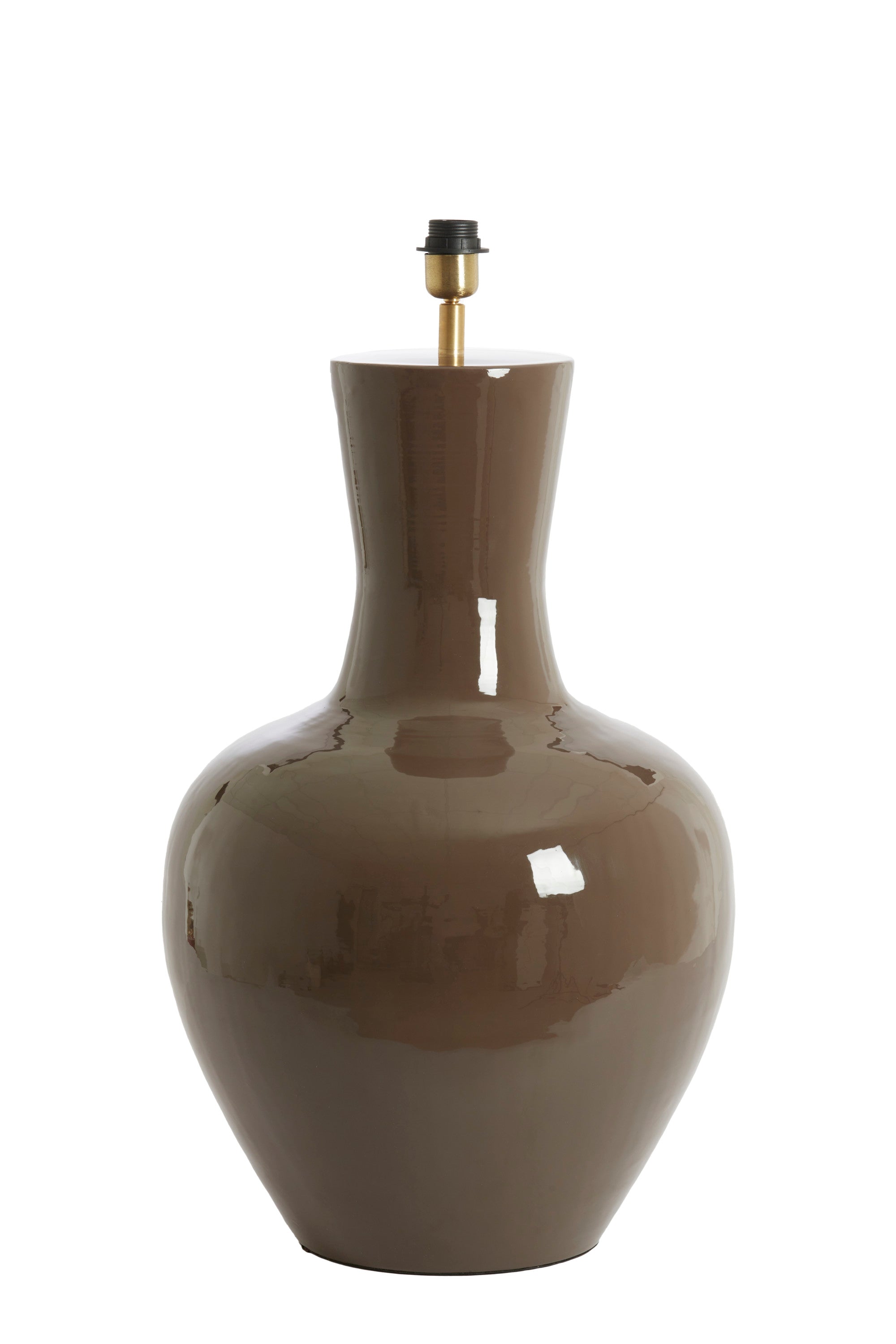 Nana Gloss Dark Brown Metal Table Lamp Base 69cm