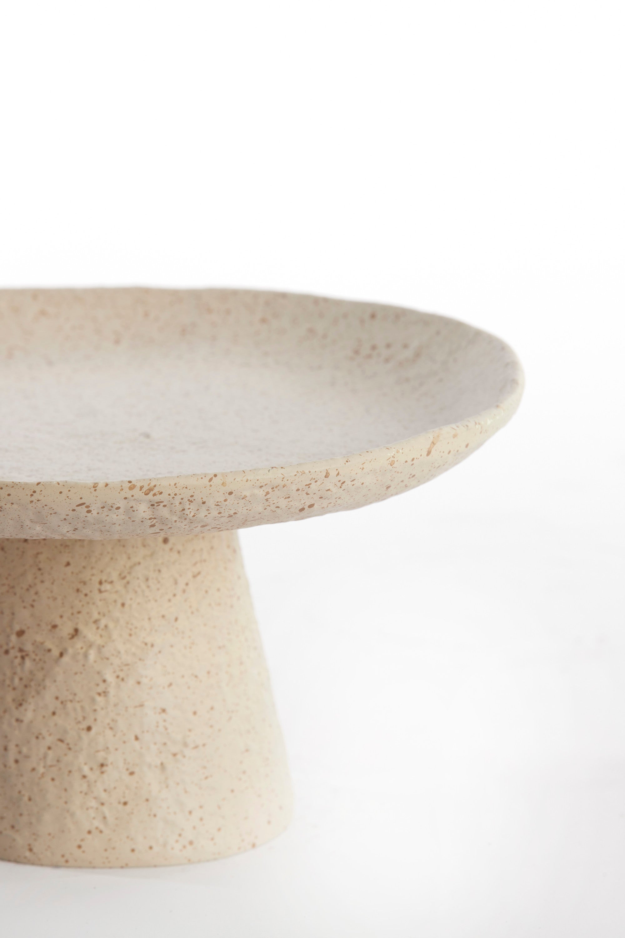 Ota Sand & Light Brown Spotted Metal Decorative Bowl on Stand 24.5cm