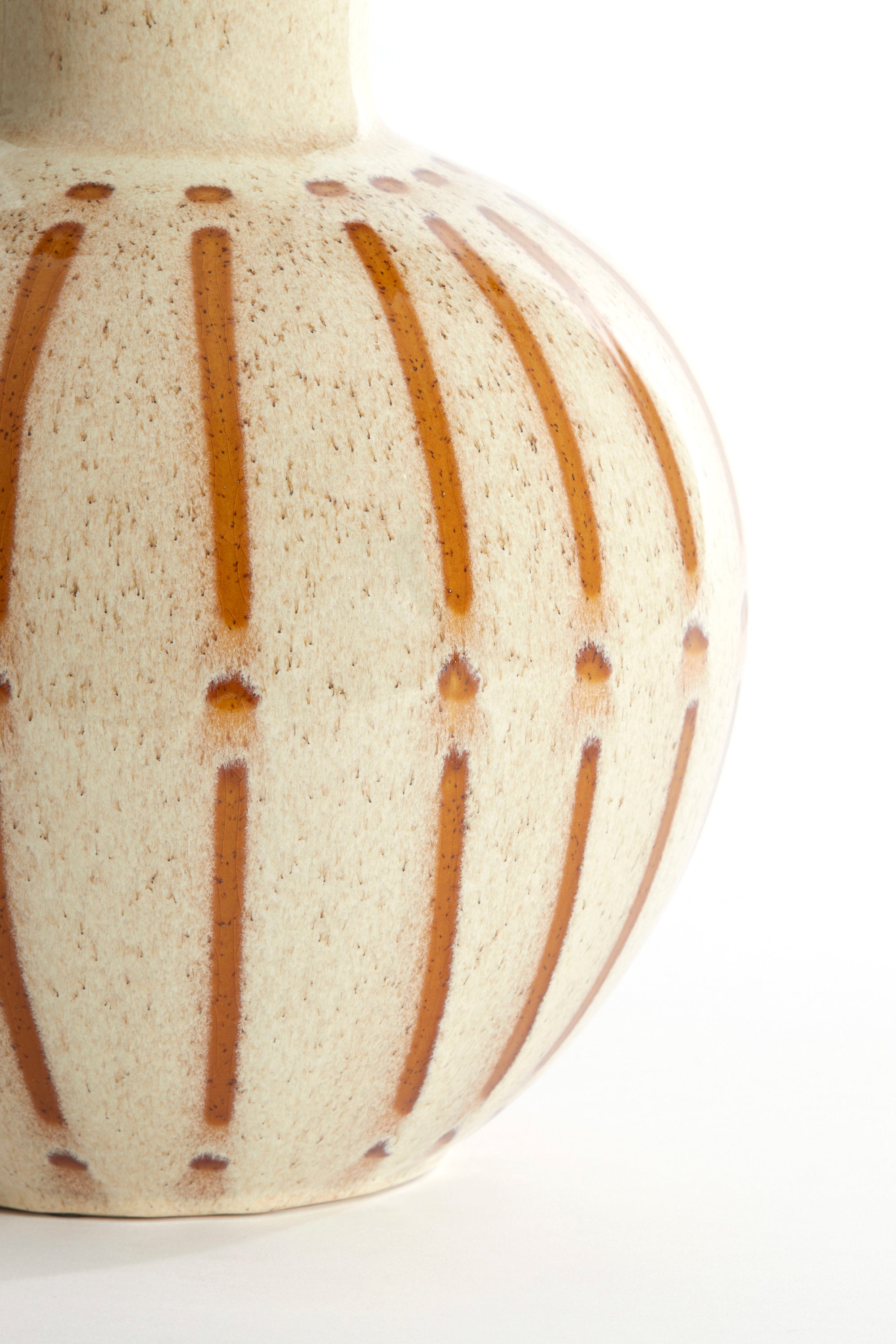 Ulloa Gloss Cream & Brown Ceramic Vase 42cm