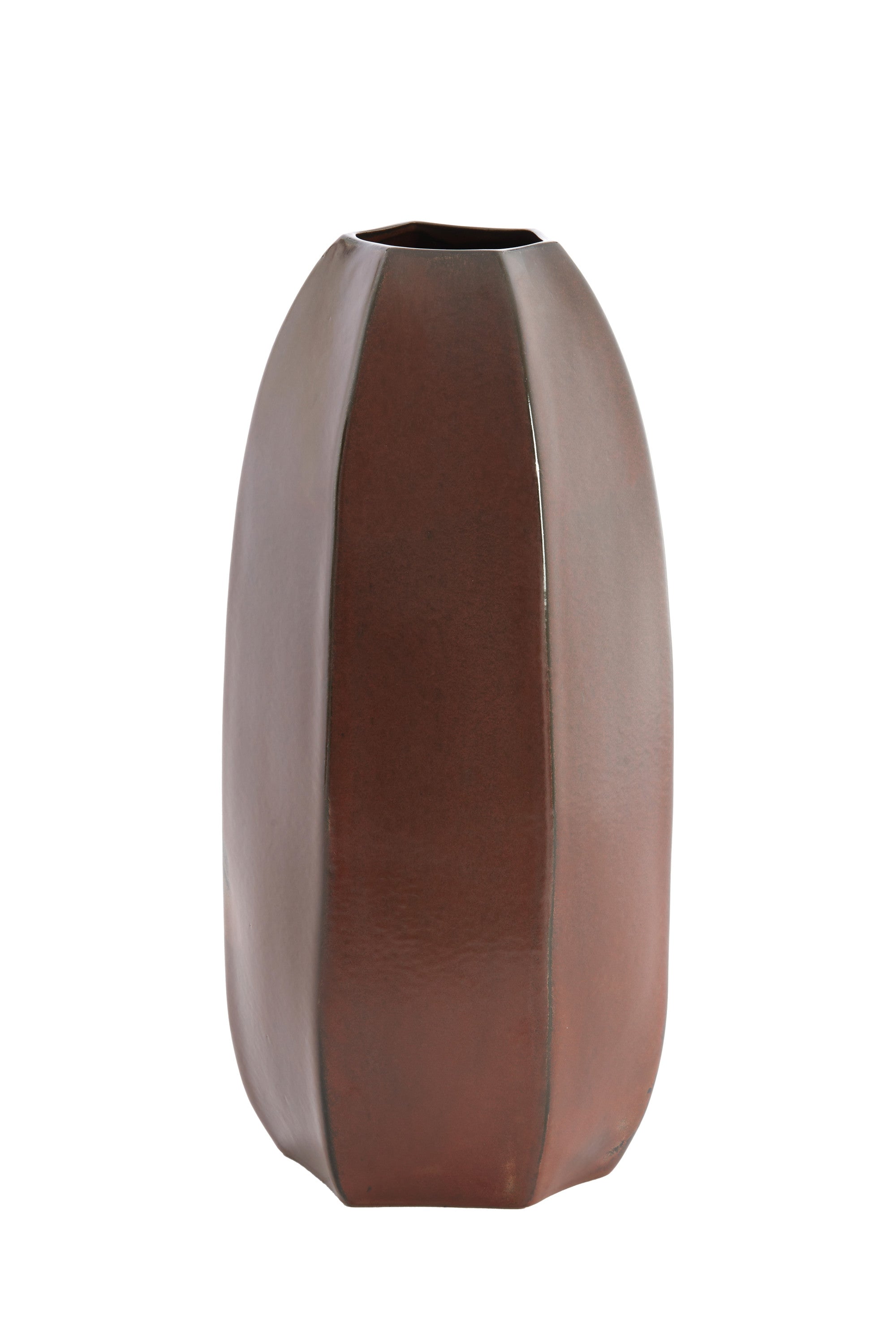 Serra Matt Dark Red/Brown Ceramic Vase 45.5cm