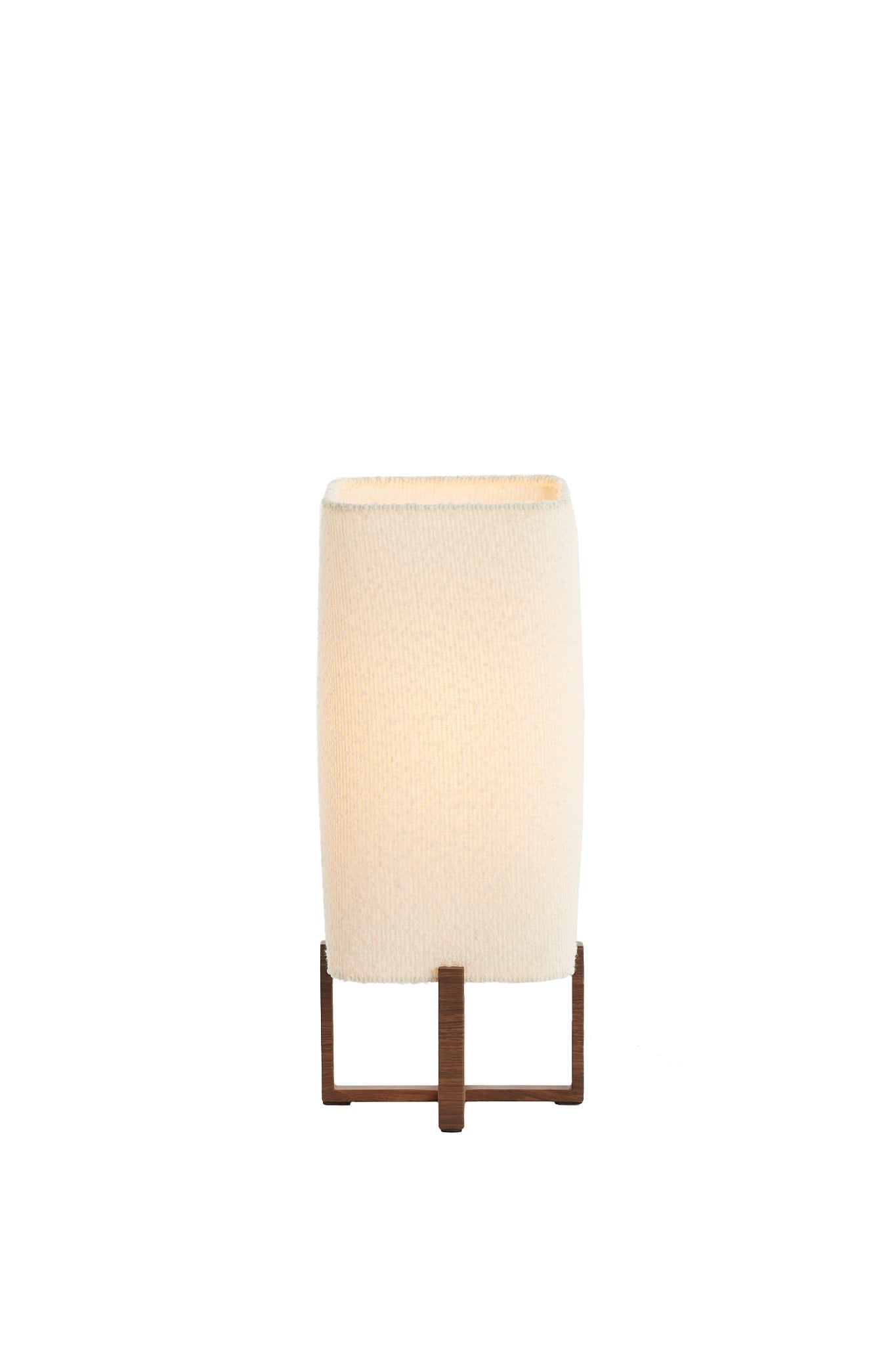 Wyn Dark Brown Wood Effect & Cream Bouclé Table Lamp 39cm