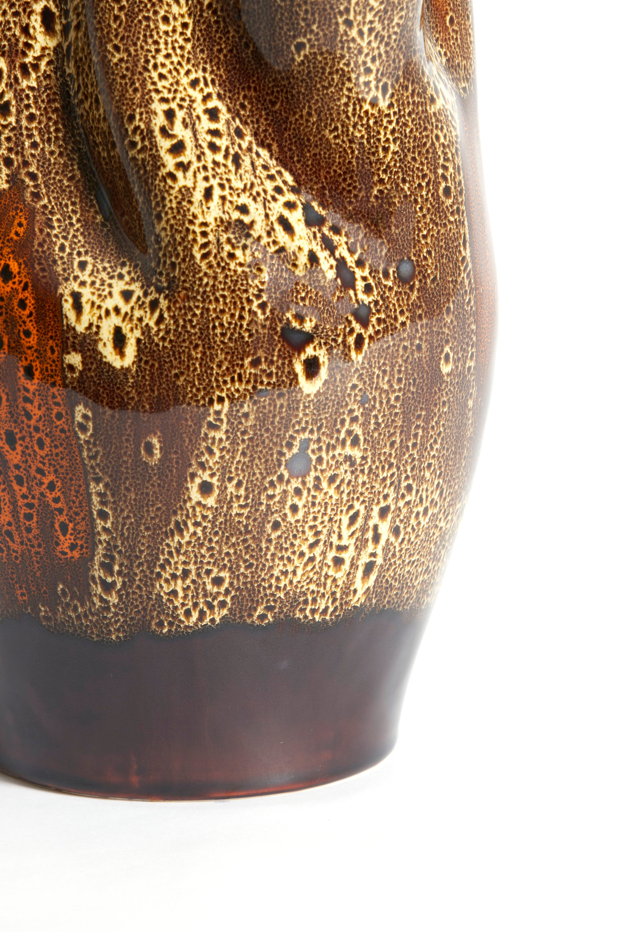Althea Dark Brown/Cream/Orange Ceramic Vase 30cm