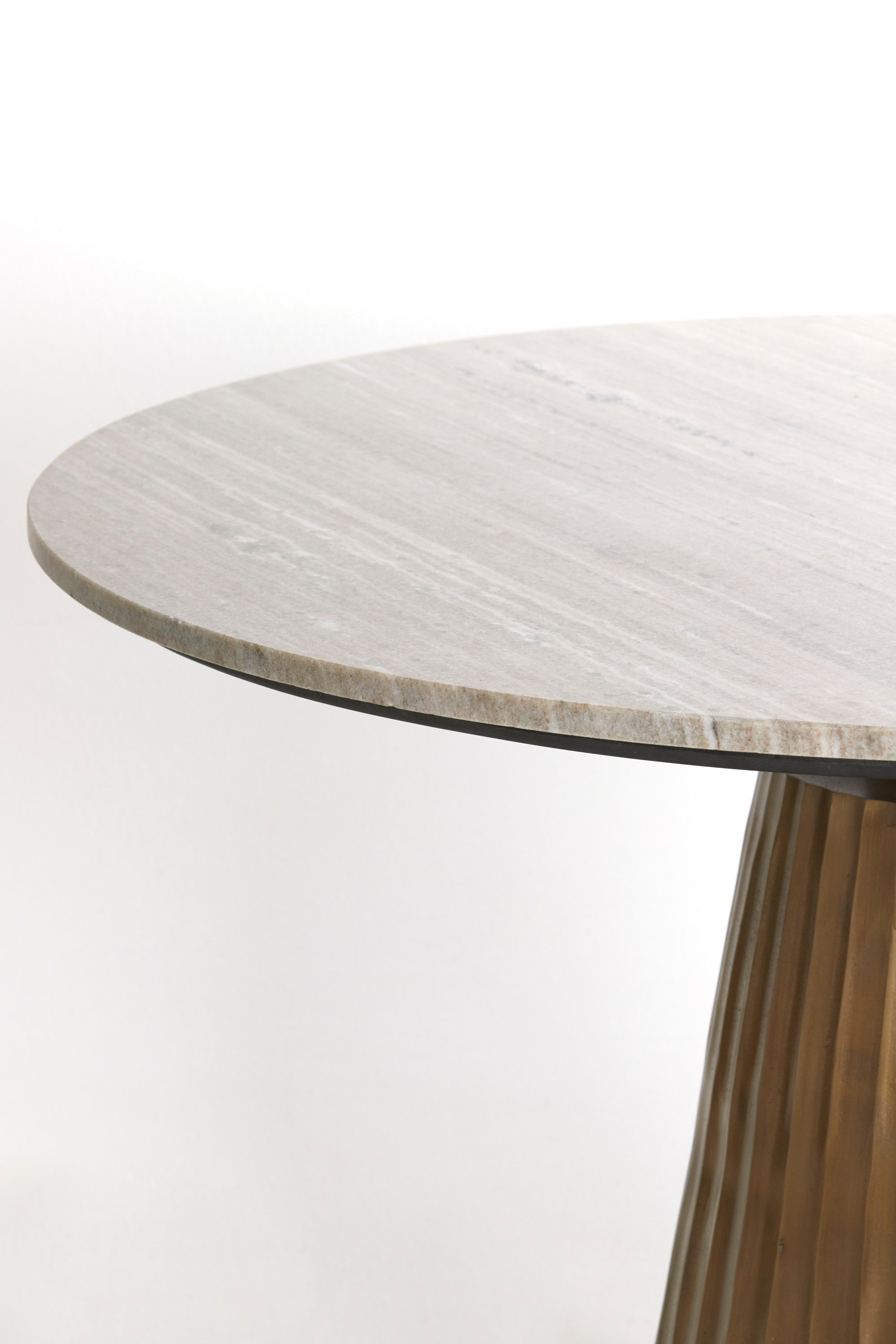 Rianne Taupe Marble & Antique Bronze Round Dining Table 100cm
