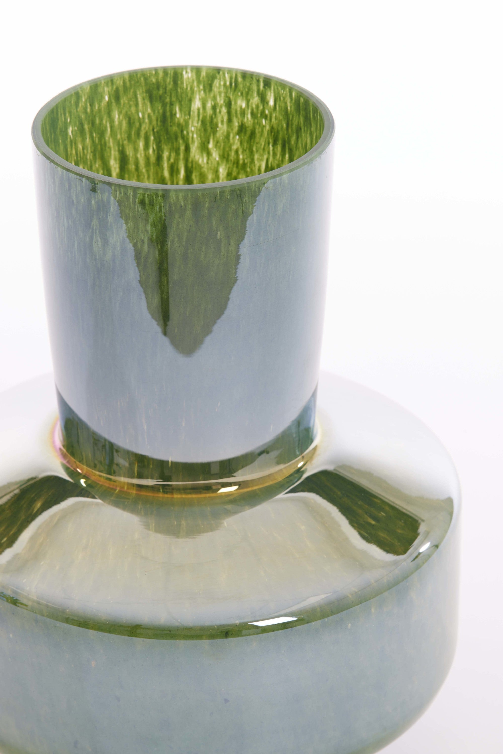 Trasmos Dark Green Lustre Glass Vase
