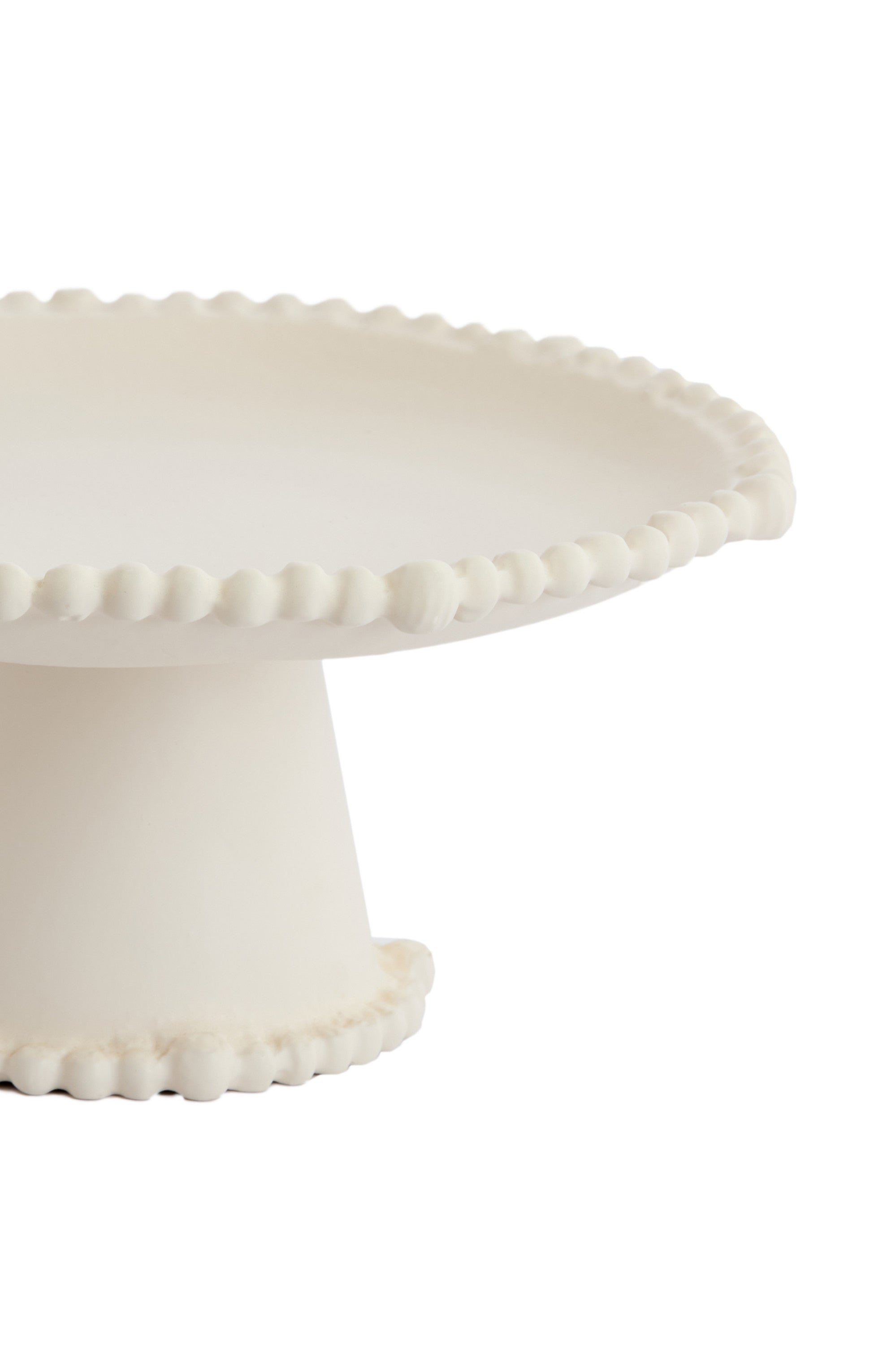 Oto Cream Metal Decorative Bowl on Stand 25.5cm