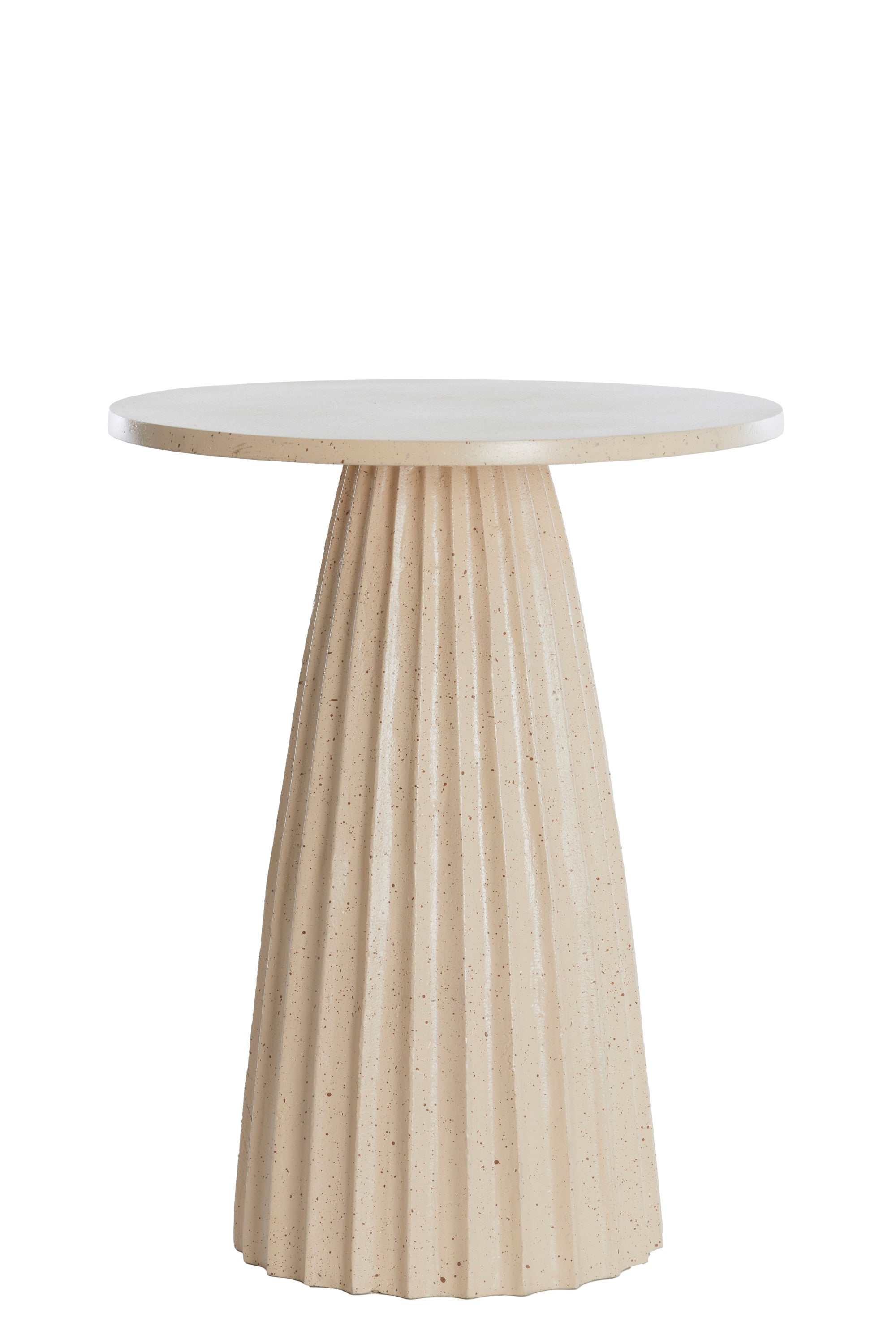 Veglia Matt Sand & Light Brown Spotted Metal Round Side Table 51cm