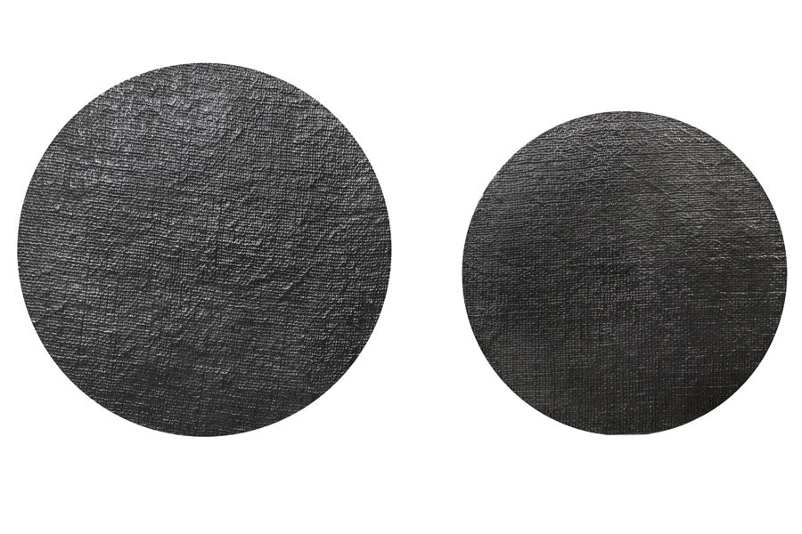 Rengo Set of 2 Textured Black Nickel Metal Round Side Tables Nest