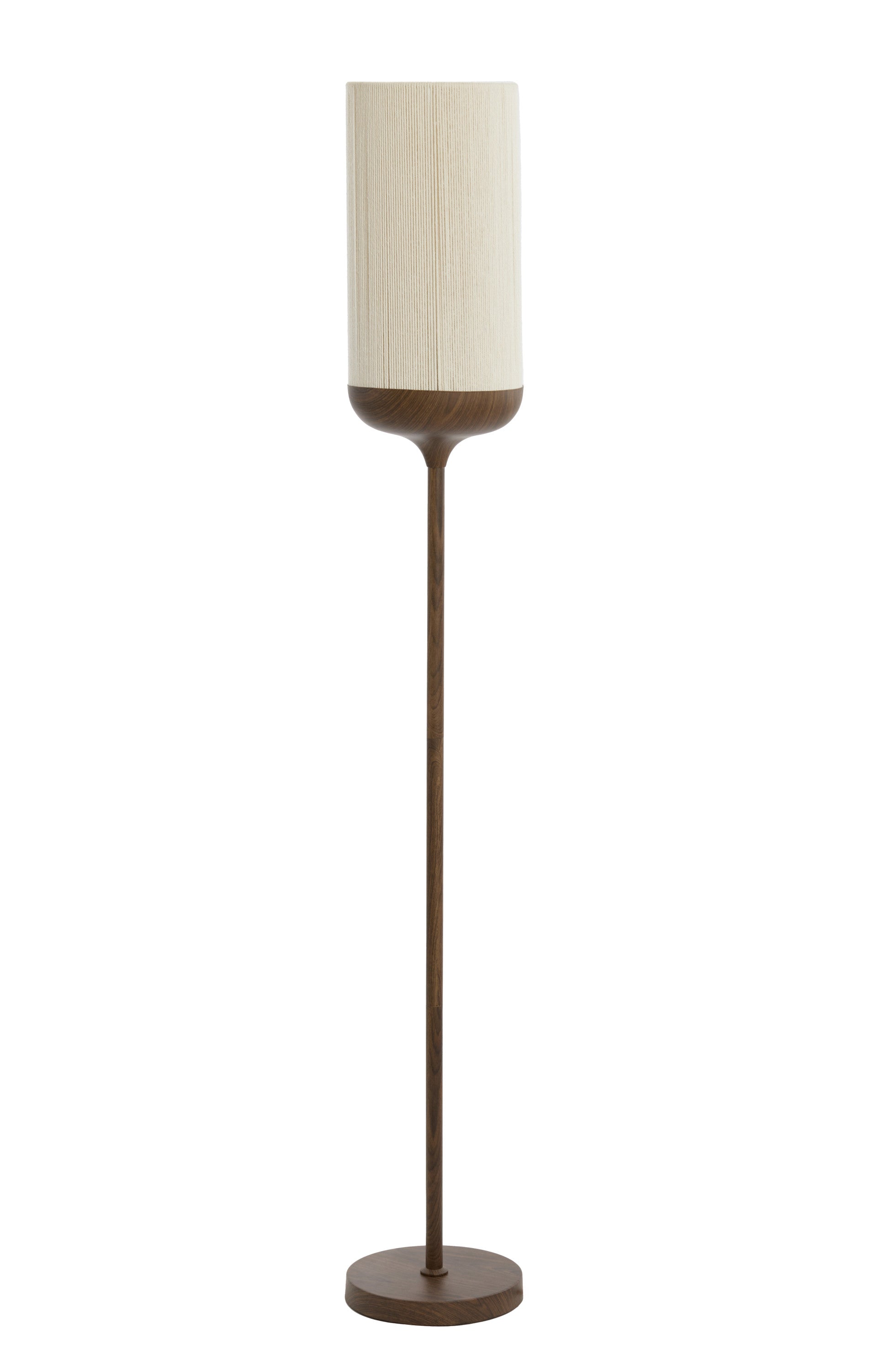 Dania Dark Brown Wood Effect & Cream Rope Floor Lamp