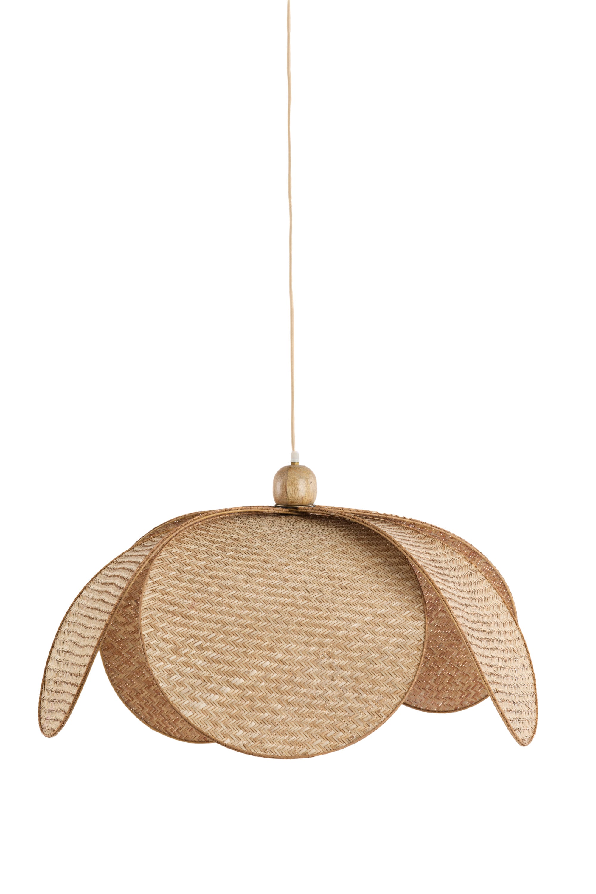 Lavrio Webbing Natural & Wood Pendant Light 60.5cm