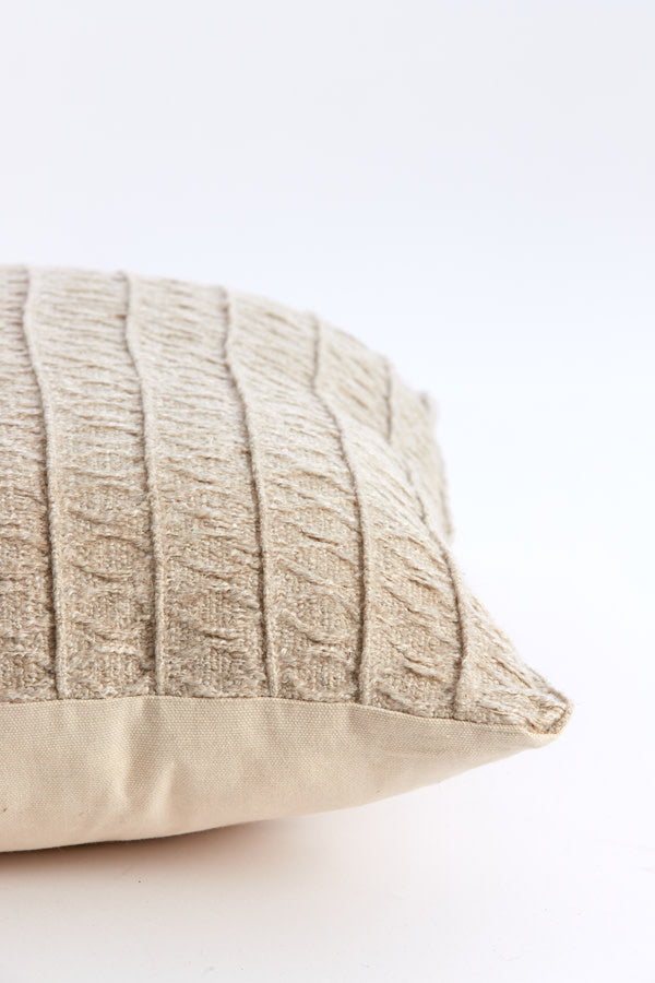 Sarmato Beige Striped Square Cushion 45x45cm