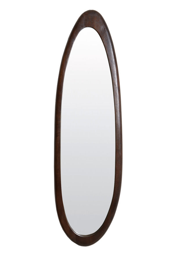 Salento Russet Wood Oval Full Length Leaner Mirror
