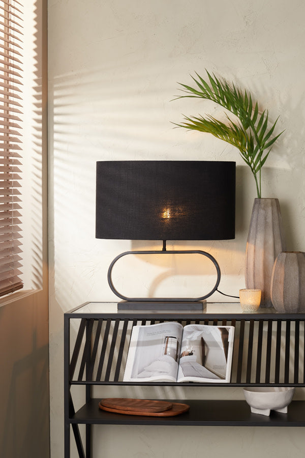 Jamiro Matt Black Metal Large Table Lamp Base 29cm