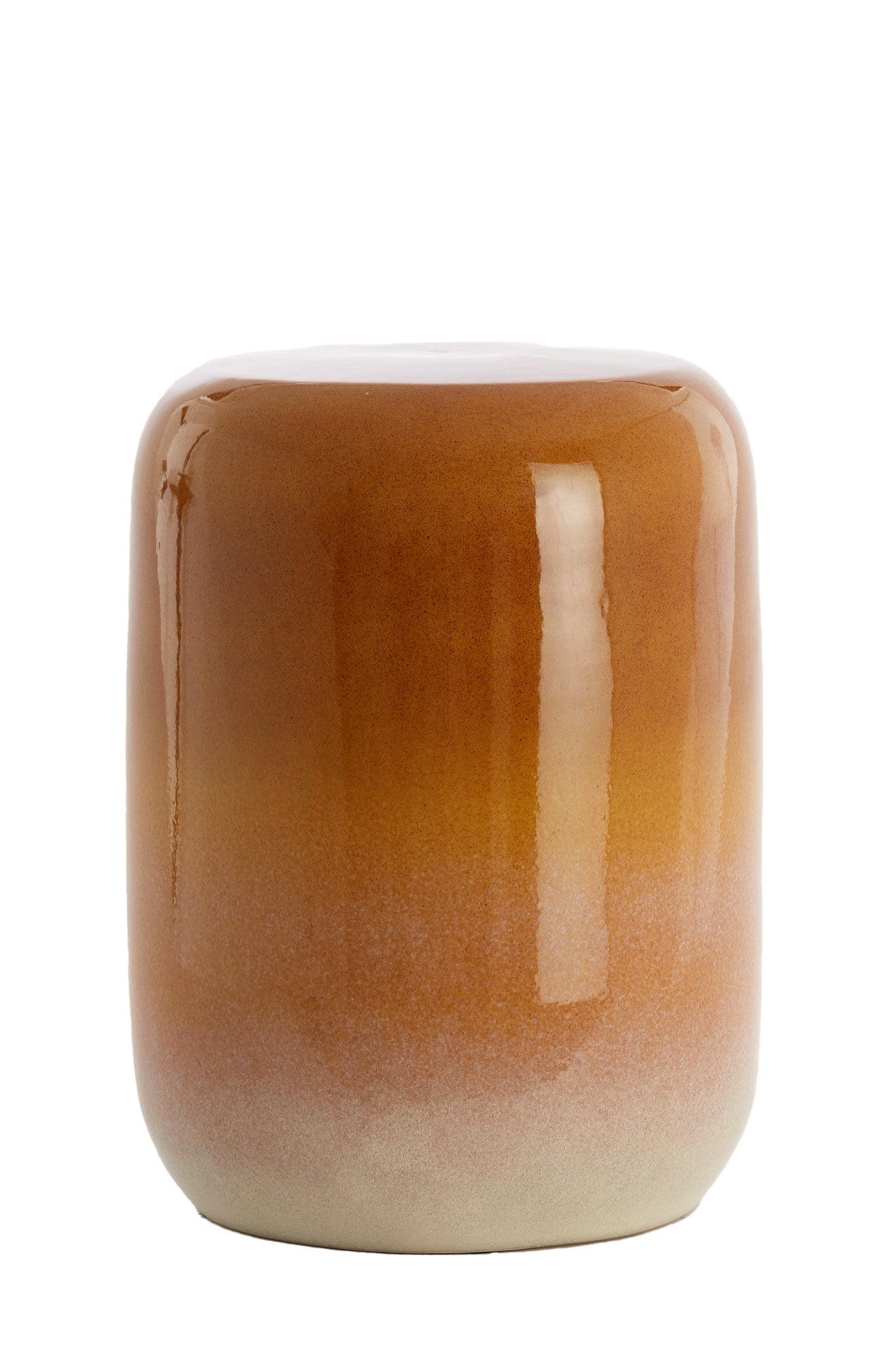 Franca Ochre/Cream Ceramic Round Side Table