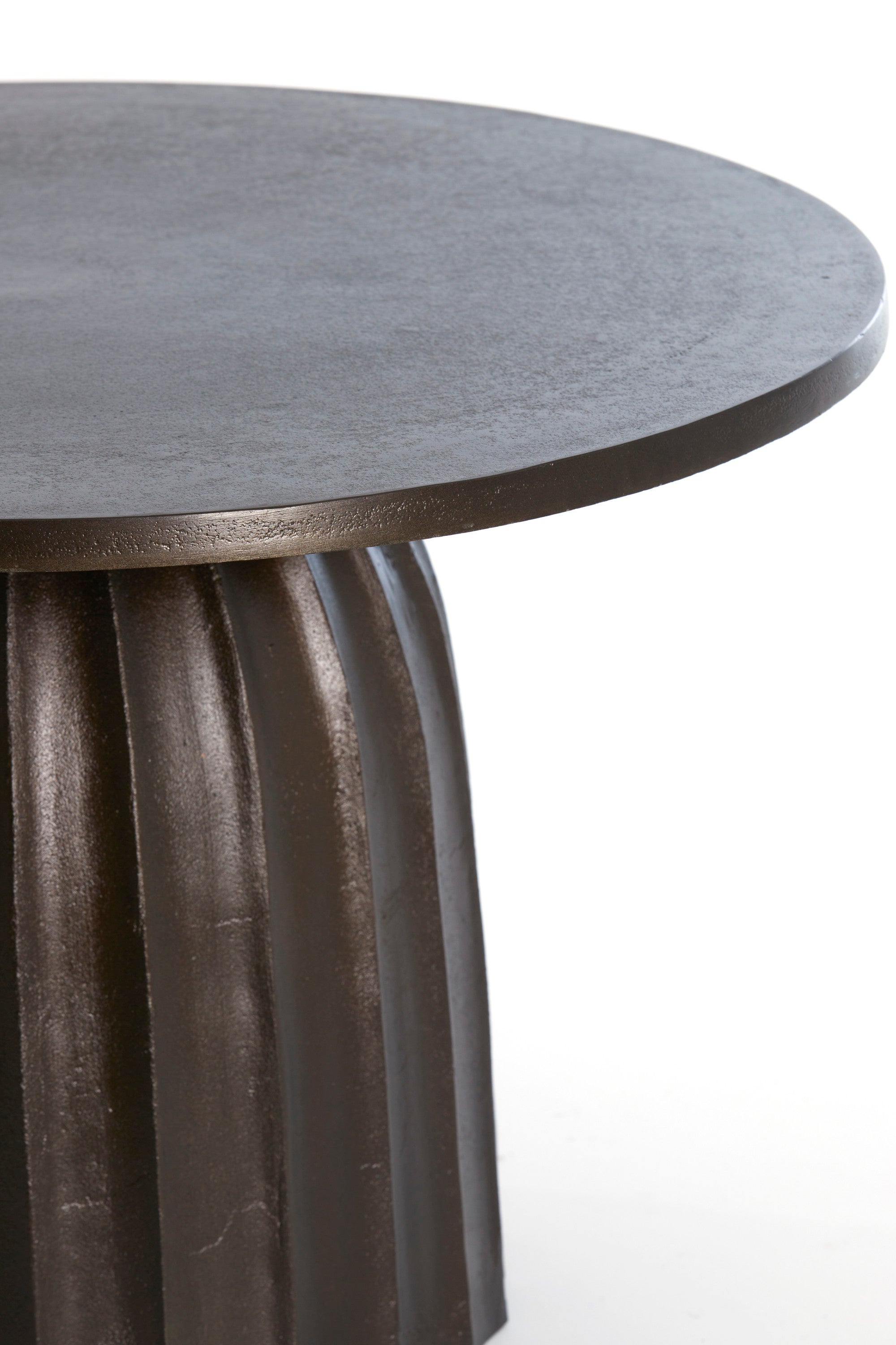 Veglia Matt Dark Brown Metal Round Side Table 38cm