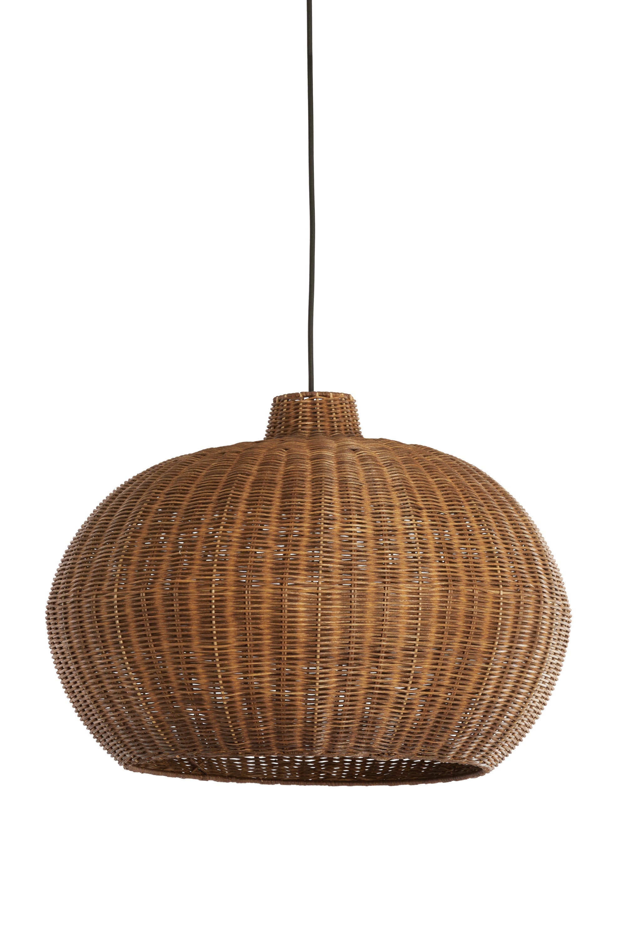 Melzor Dark Brown Rattan Pendant Light 55cm
