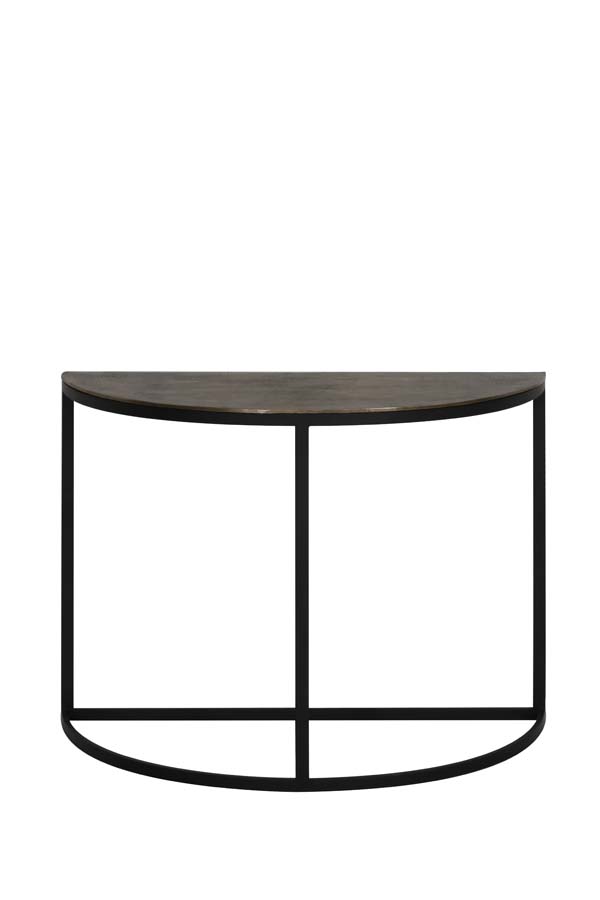 Peto Raw Antique Bronze/Black Metal Console Table