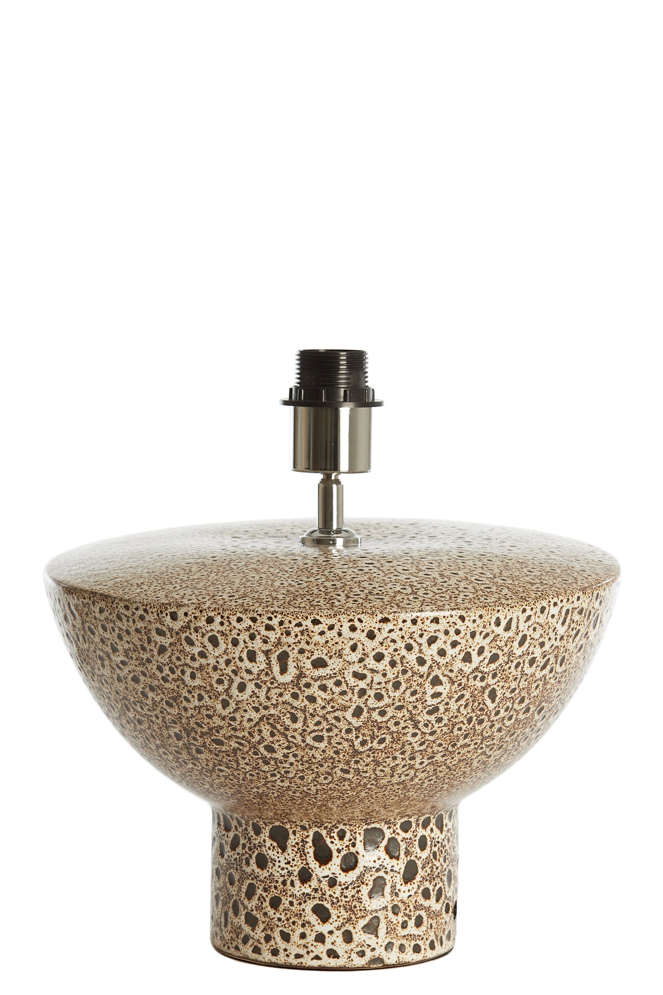 Yasur Cream Ceramic & Black Table Lamp Base 22cm