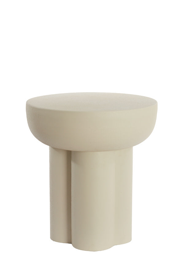 Mikola Matt Cream Metal Round Side Table