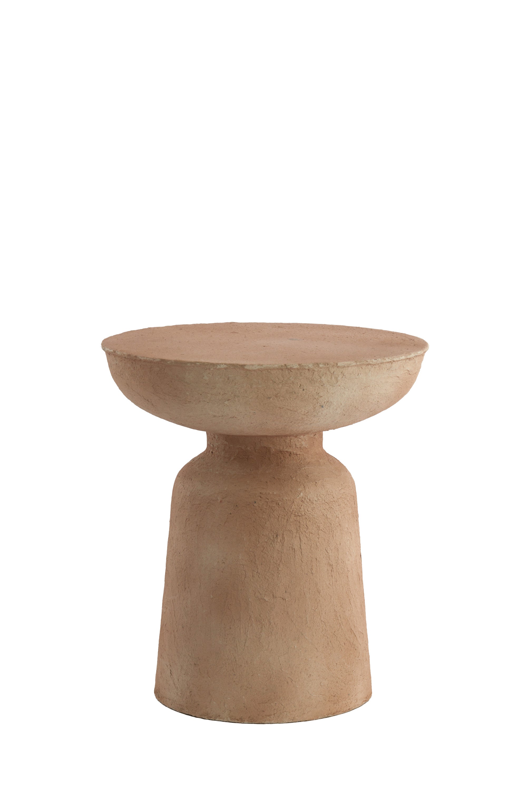 Benissa Beige Papier Mâché Round Side Table