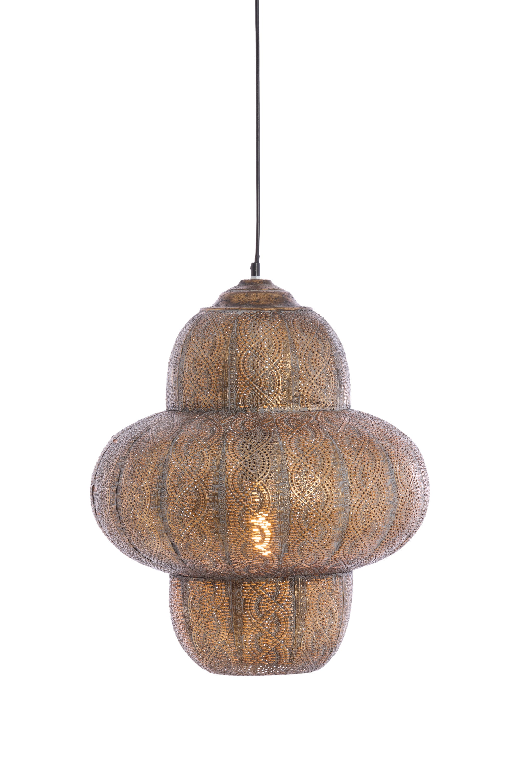 Ryota Brown Gold Metal Pendant Light 42cm