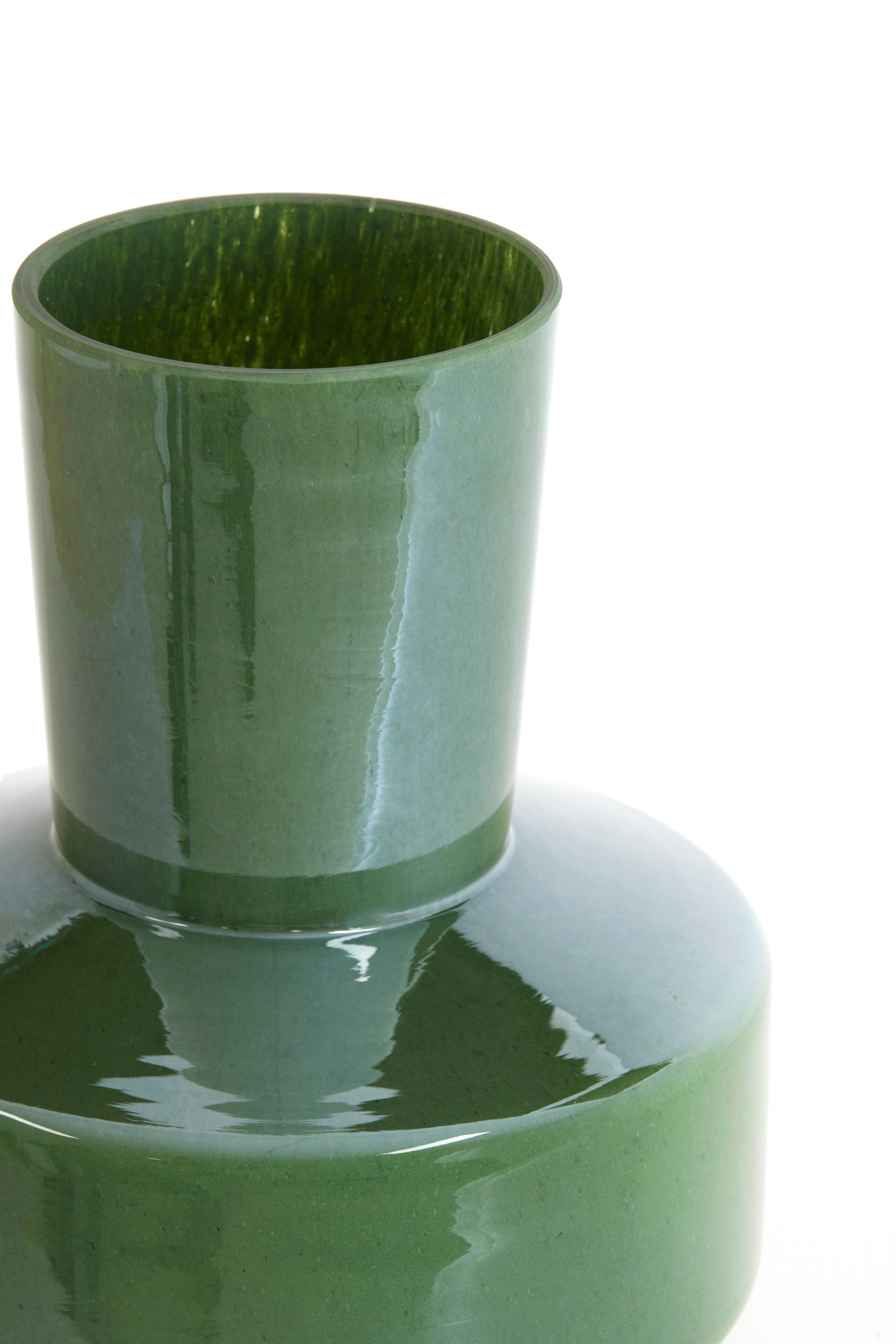 Trasmo Dark Green Lustre Glass Vase