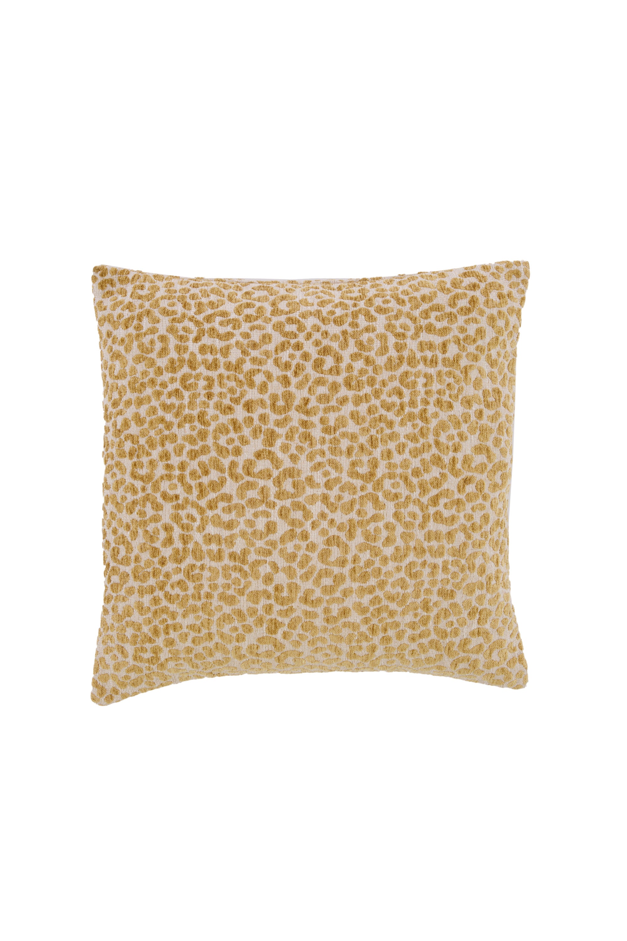 Safford Sand & Ochre Yellow Animal Print Feather Filled Square Cushion 45x45cm