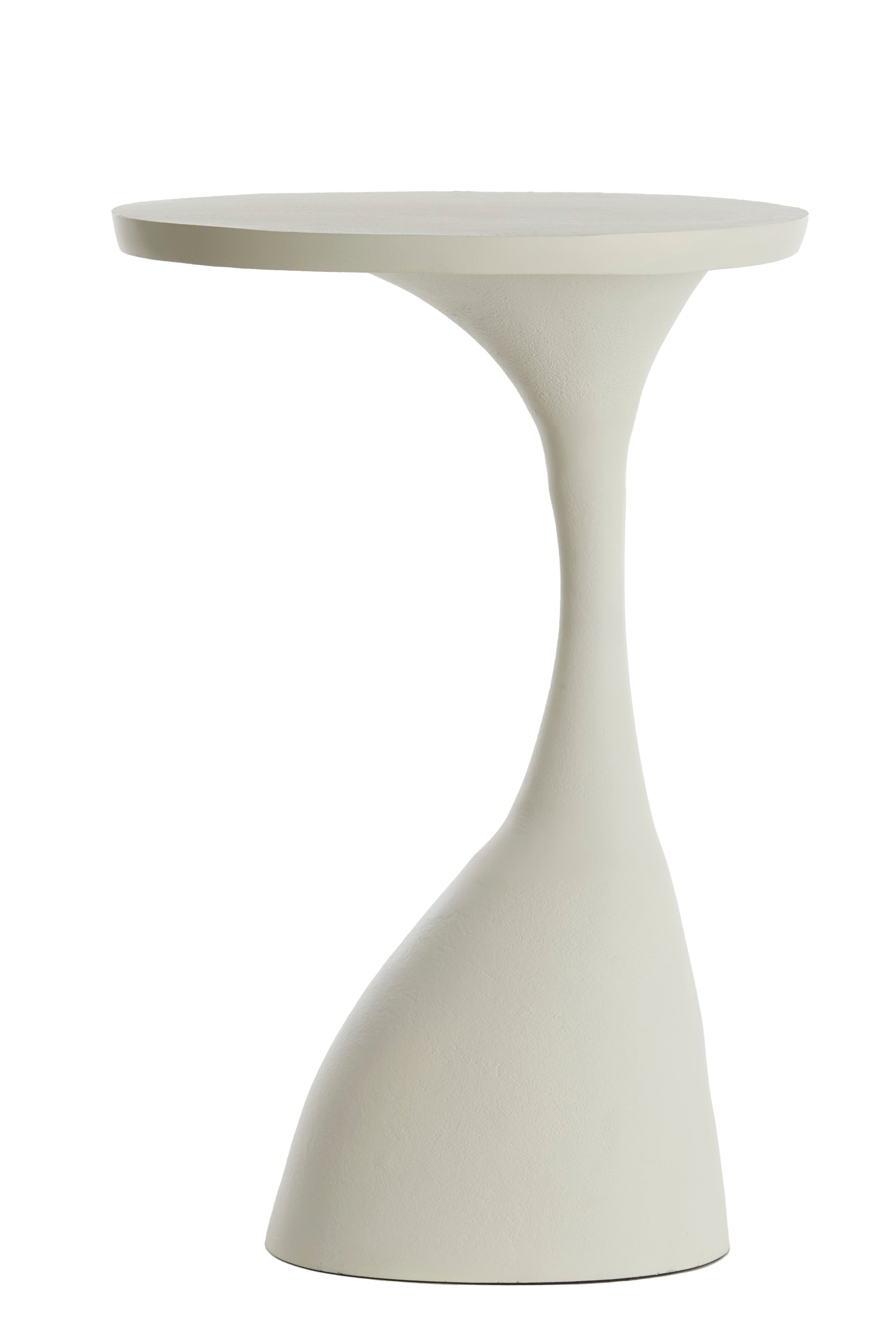 Macau Matt Cream Metal Oval Side Table 55cm