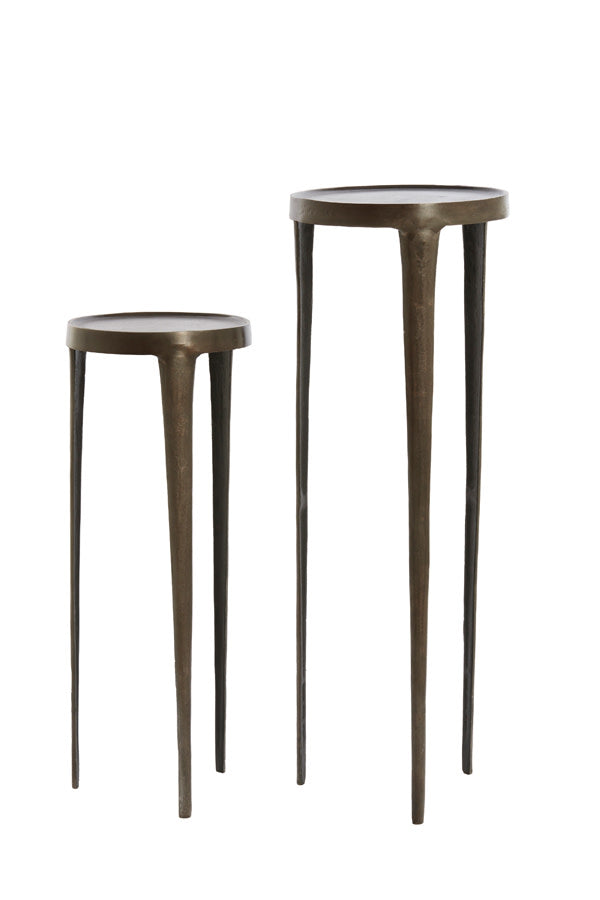 Tobias Set of 2 Dark Brown Metal Plinths