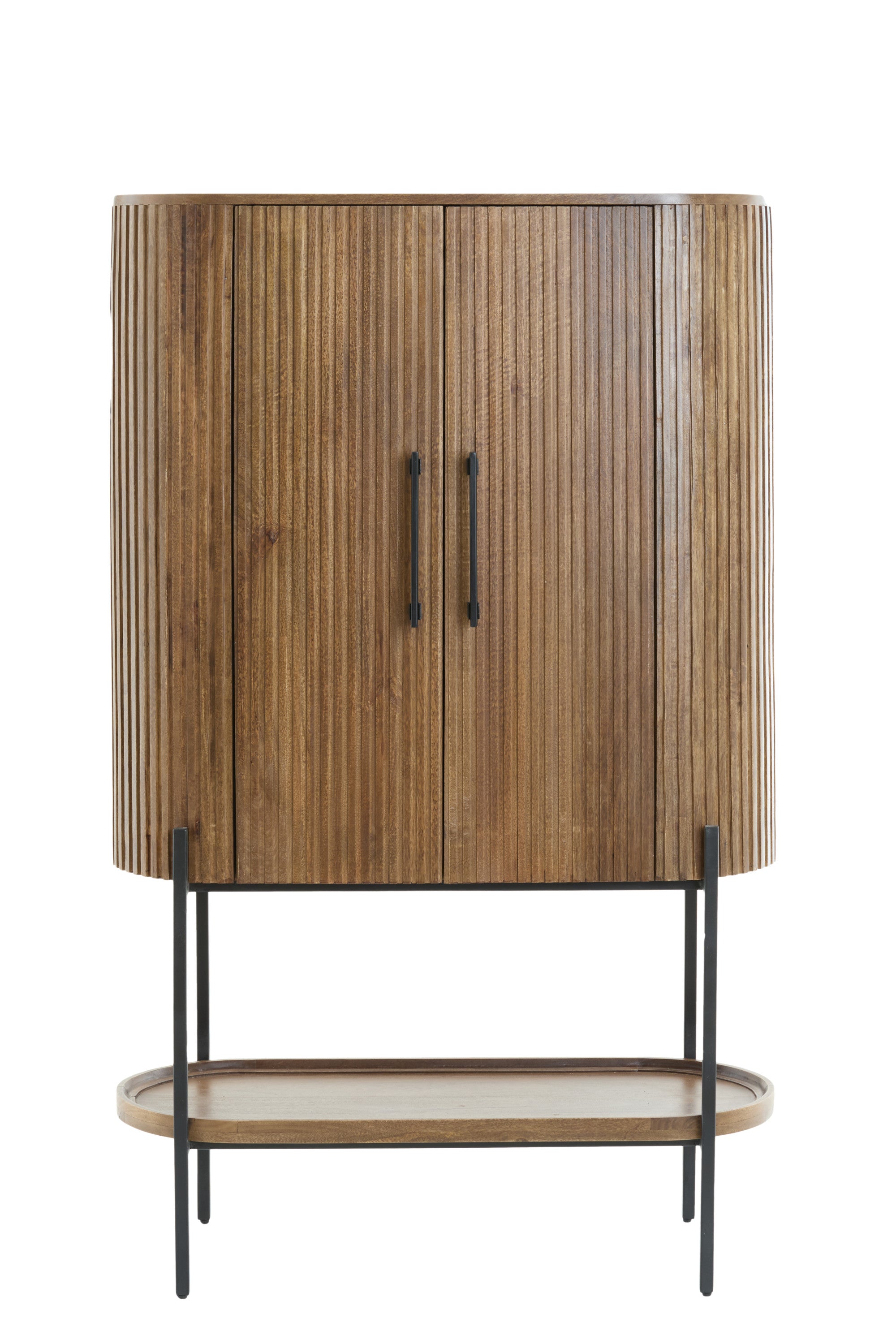 Dumosi Dark Brown Wood Storage Cabinet 165cm