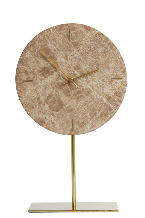 Moreno Brown Marble Table Clock