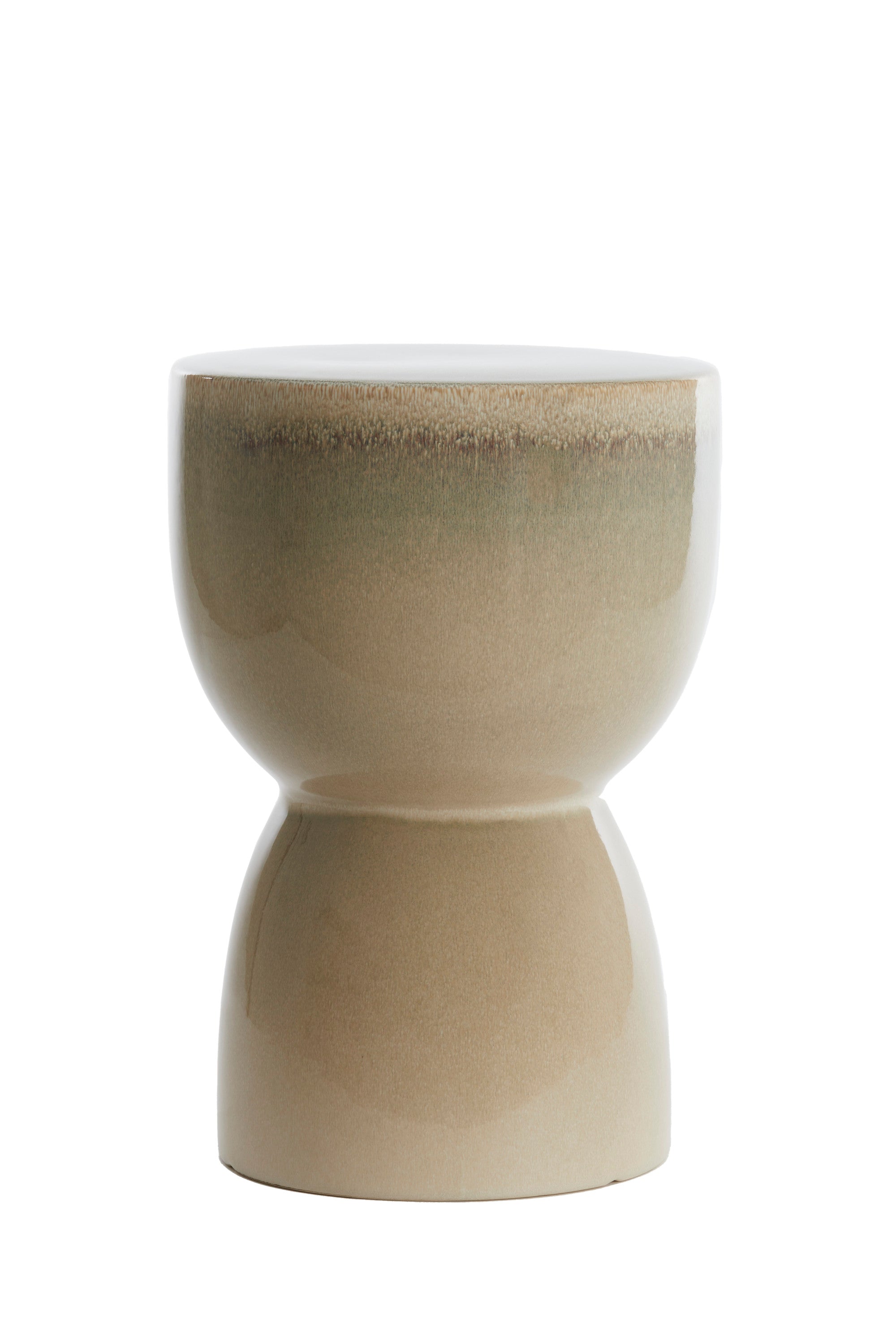 Finca Gloss Cream Ceramic Round Side Table