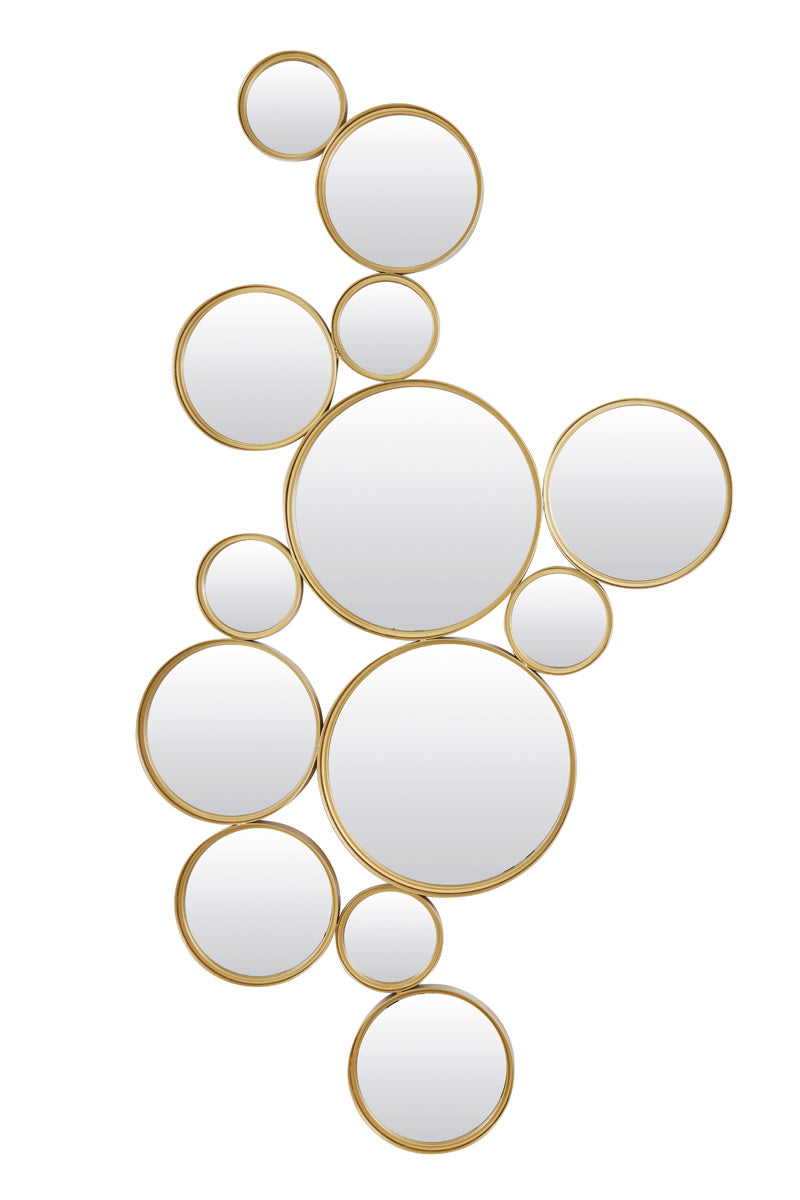 Cielo Circles Gold Metal Round Wall Mirror 64.5cm