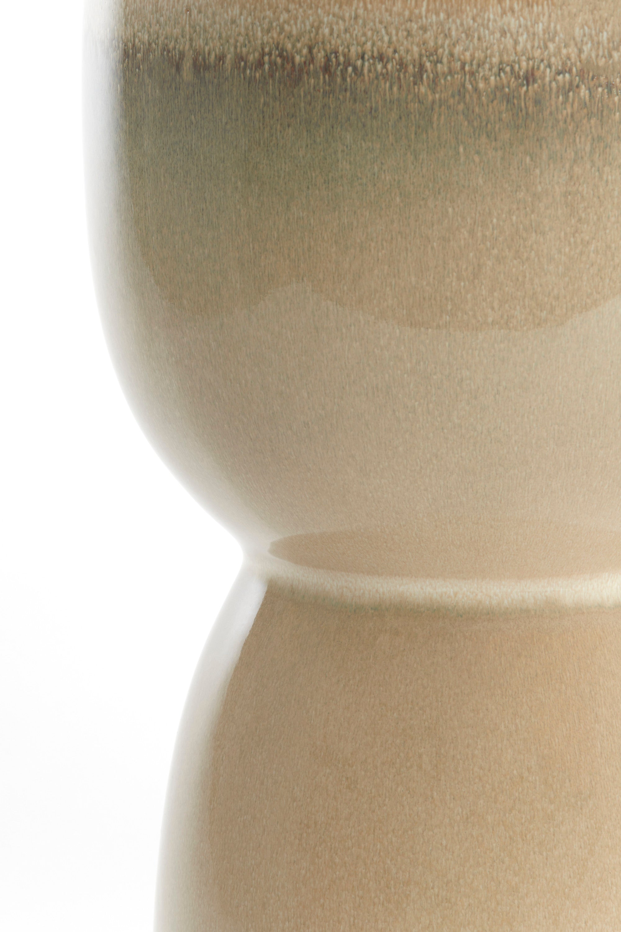 Finca Gloss Cream Ceramic Round Side Table