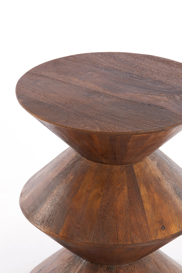 Larus Brown Mango Wood Round Side Table 50cm